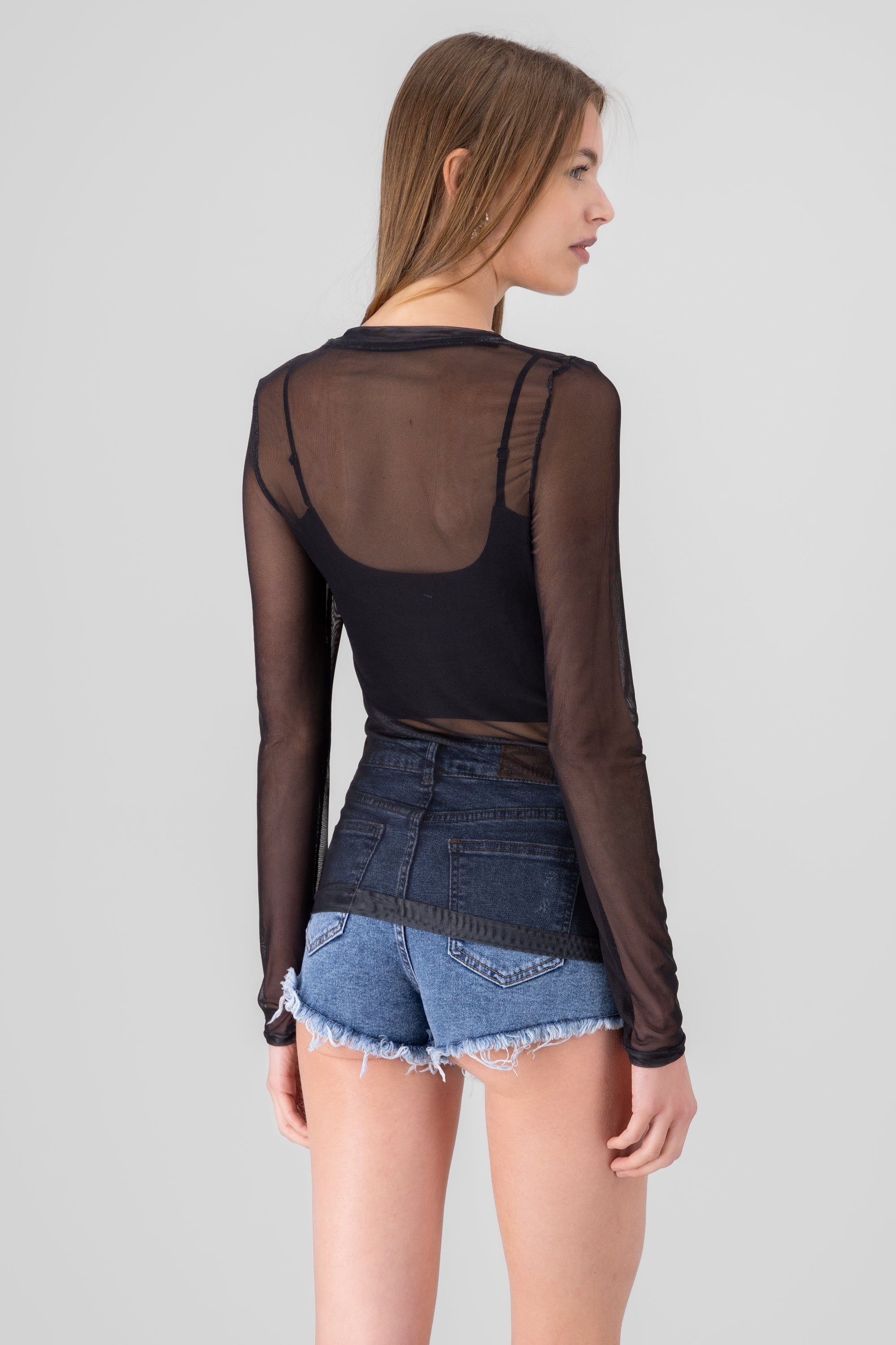 Mesh Rolling Stones blouse Black Combo