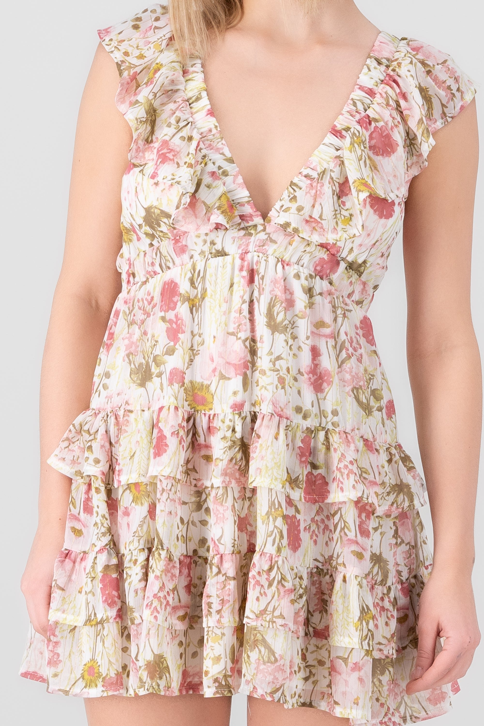Mini Olanes Dress Printed Hypsters Flowers White Combo