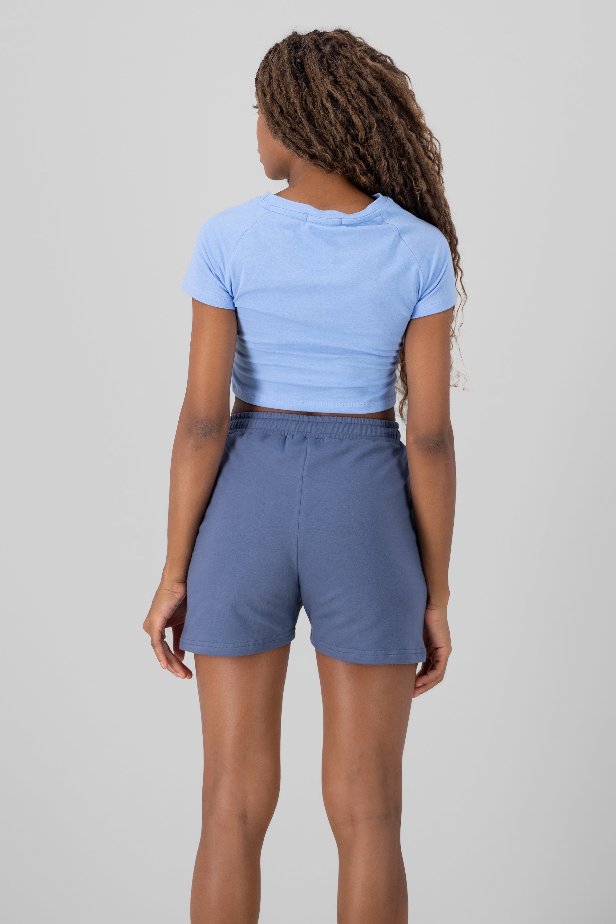 Crop Playera Contrast NYC Sky blue