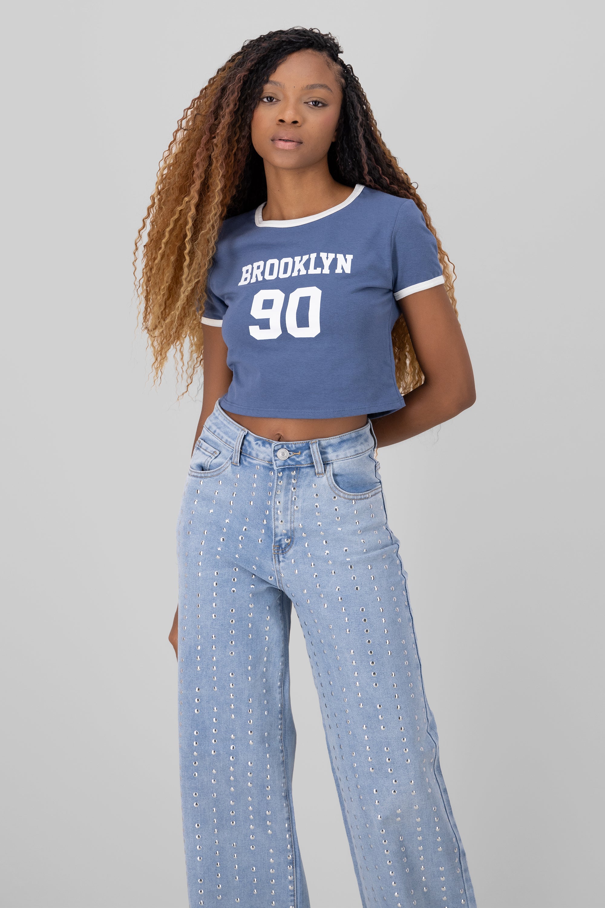 Crop Brooklyn shirt INDIGO