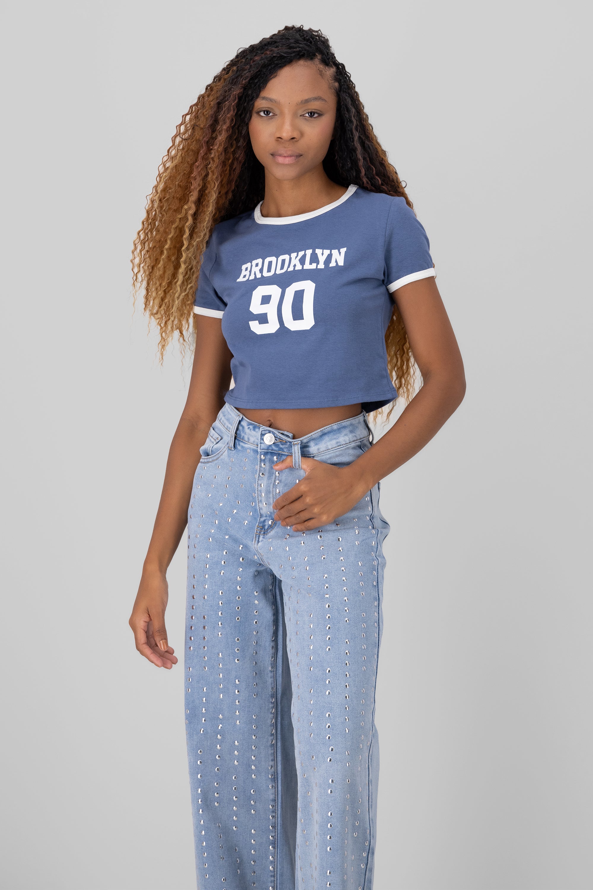 Crop Brooklyn shirt INDIGO