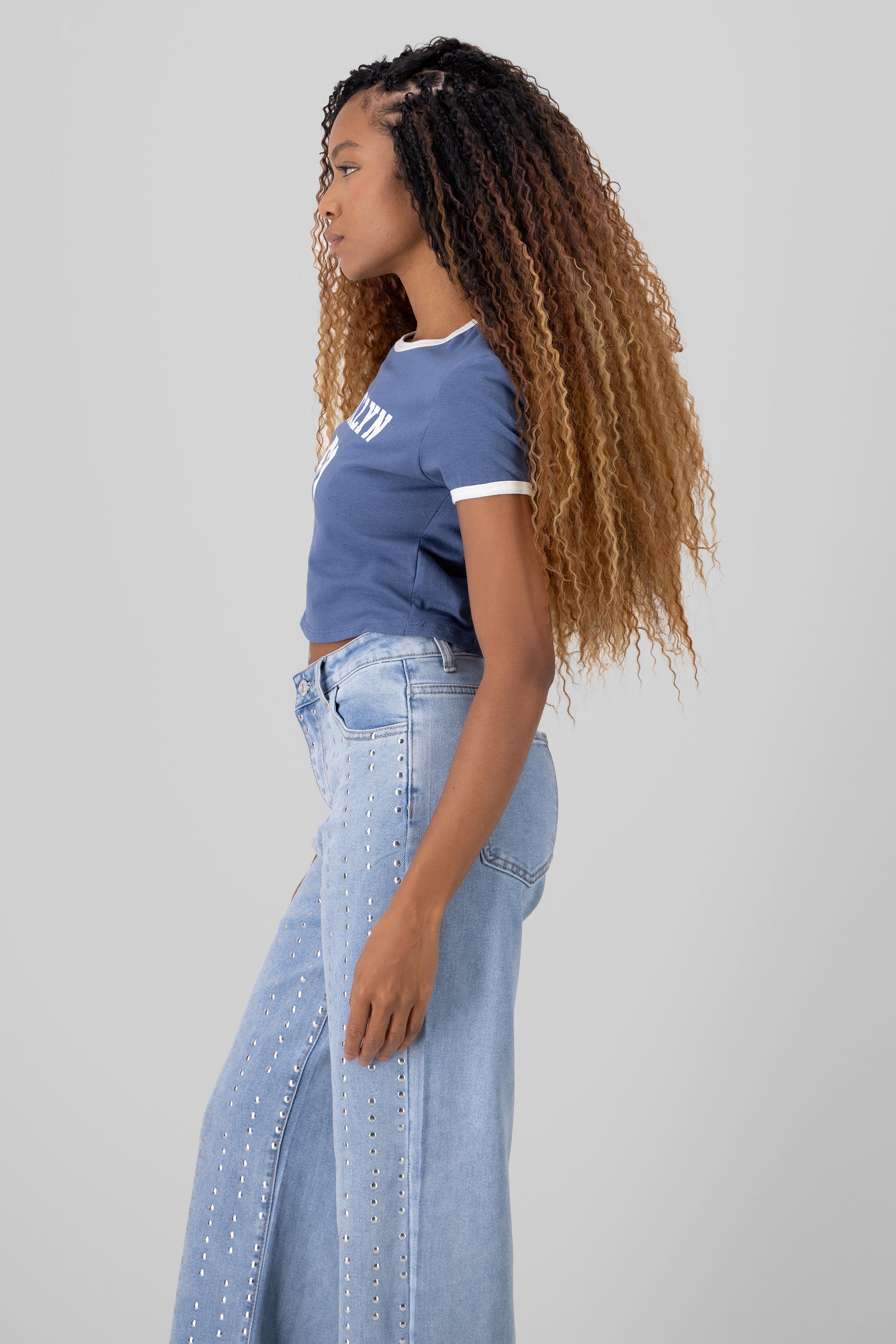 Crop Brooklyn shirt INDIGO