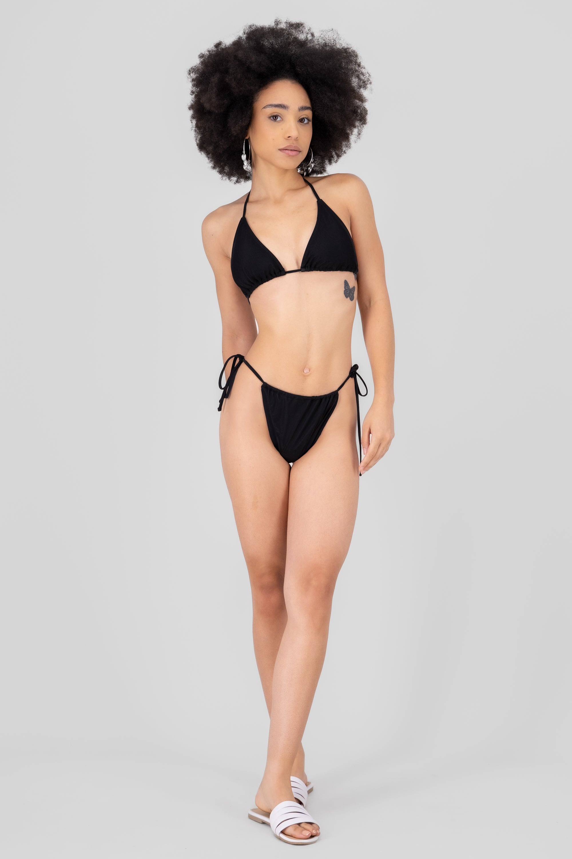 Adjustable mesh bikini BLACK