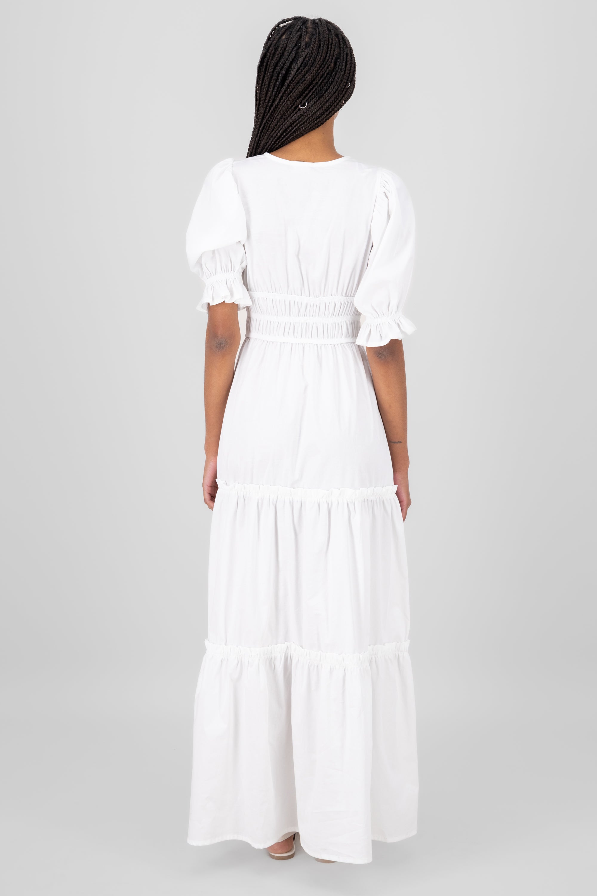 Maxi Dress Short manga Short Globe Hyp WHITE