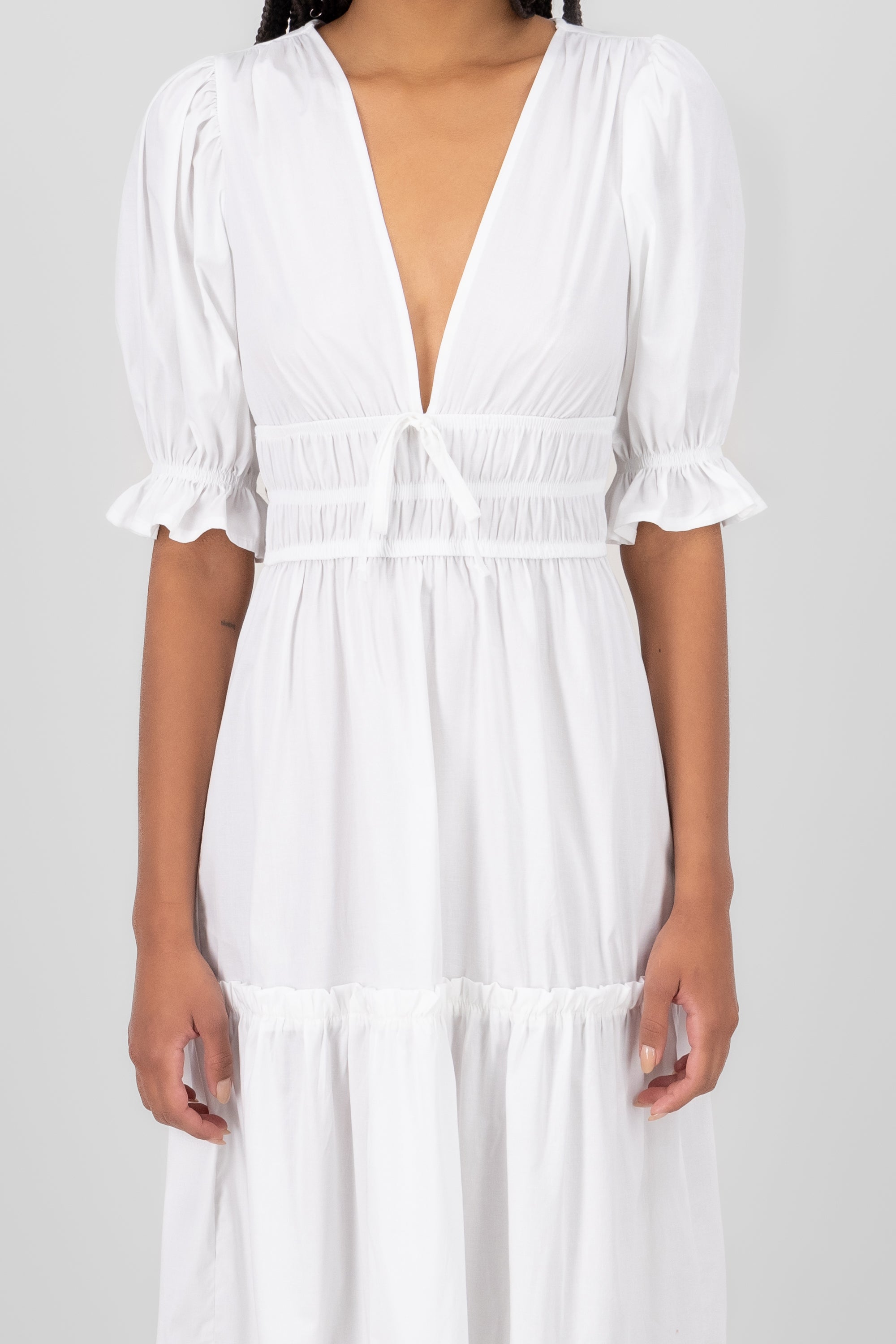 Maxi Dress Short manga Short Globe Hyp WHITE