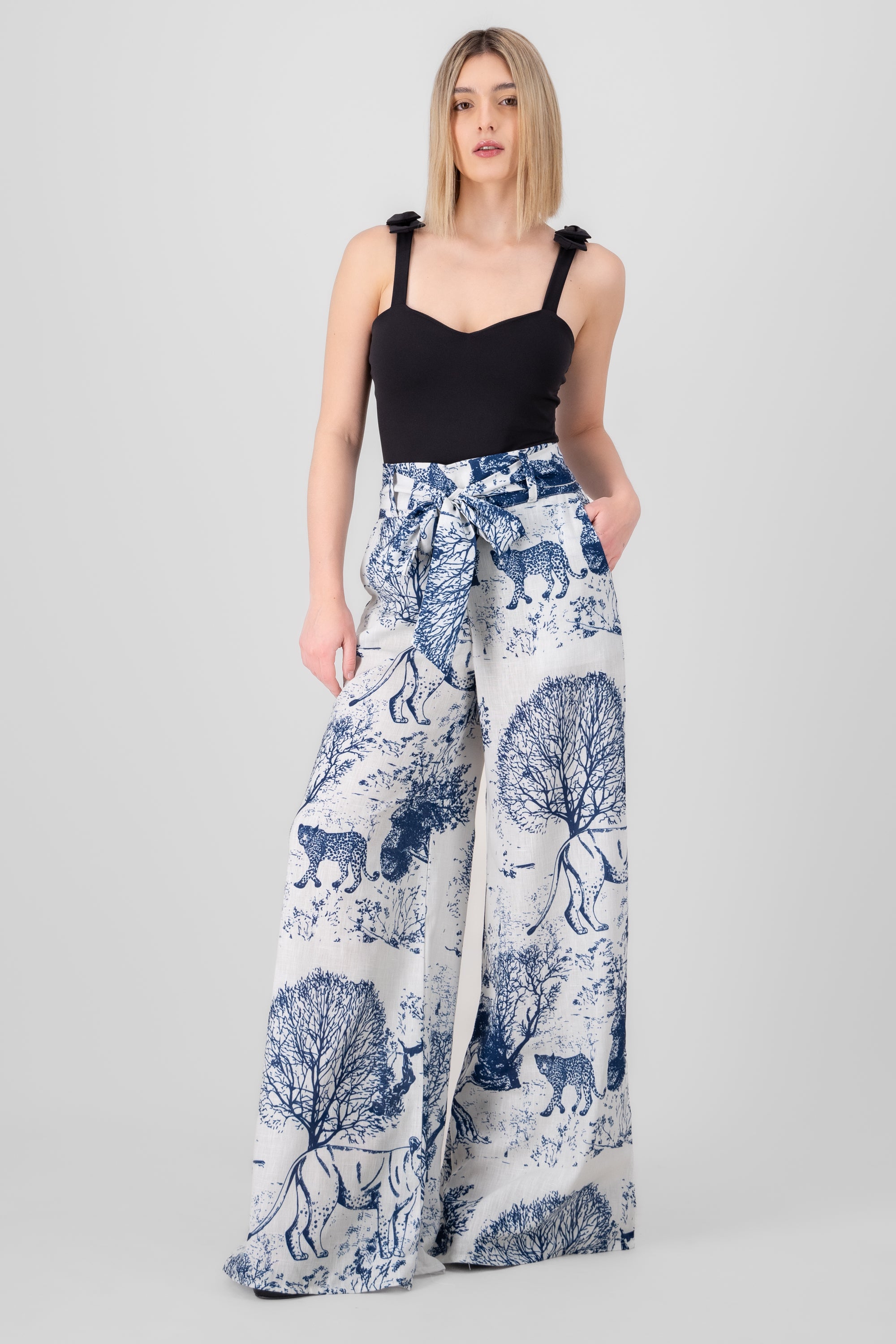 Pantalon ligero estampado sabana hypsters AZUL COMBO