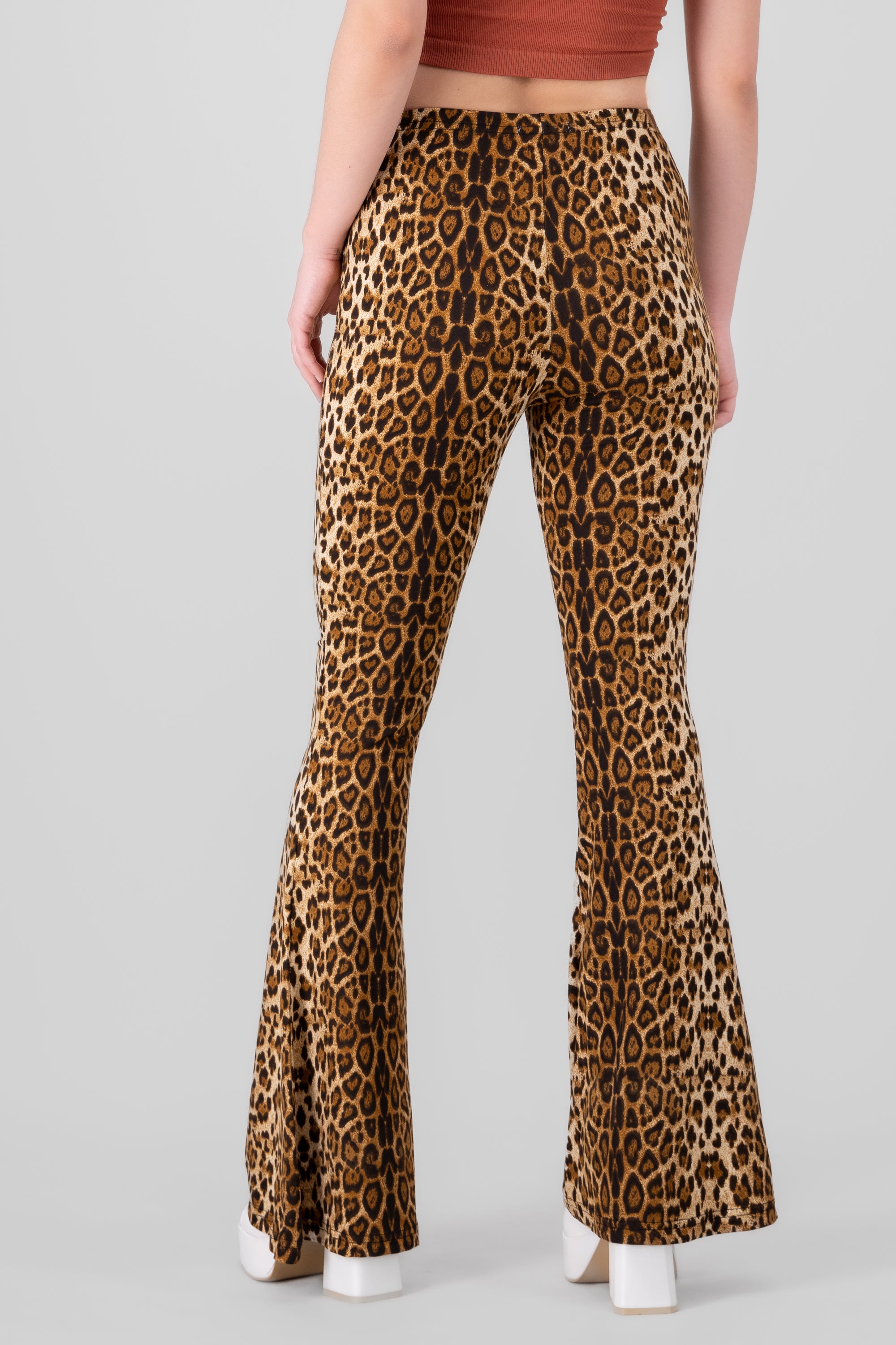 Flare Animal Print pants CAFE COMBO