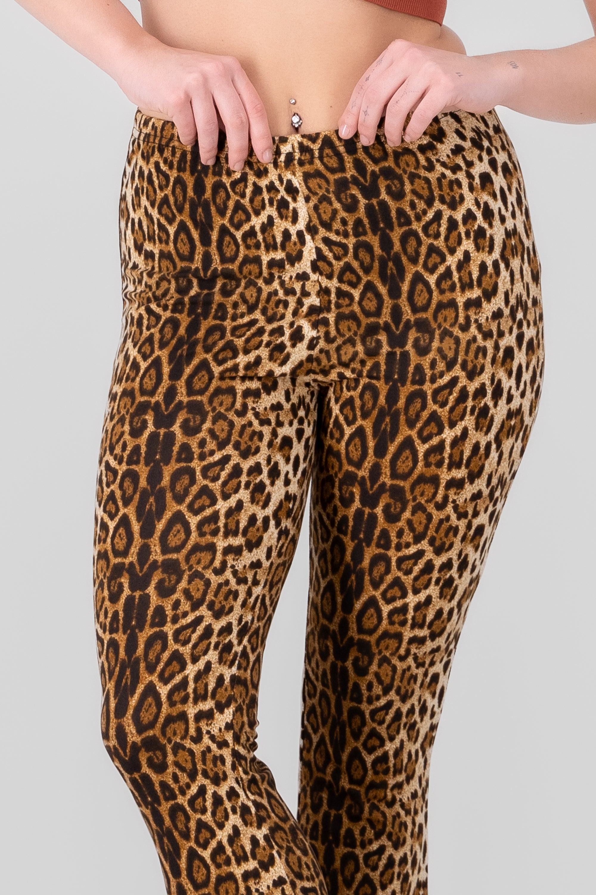 Flare Animal Print pants CAFE COMBO