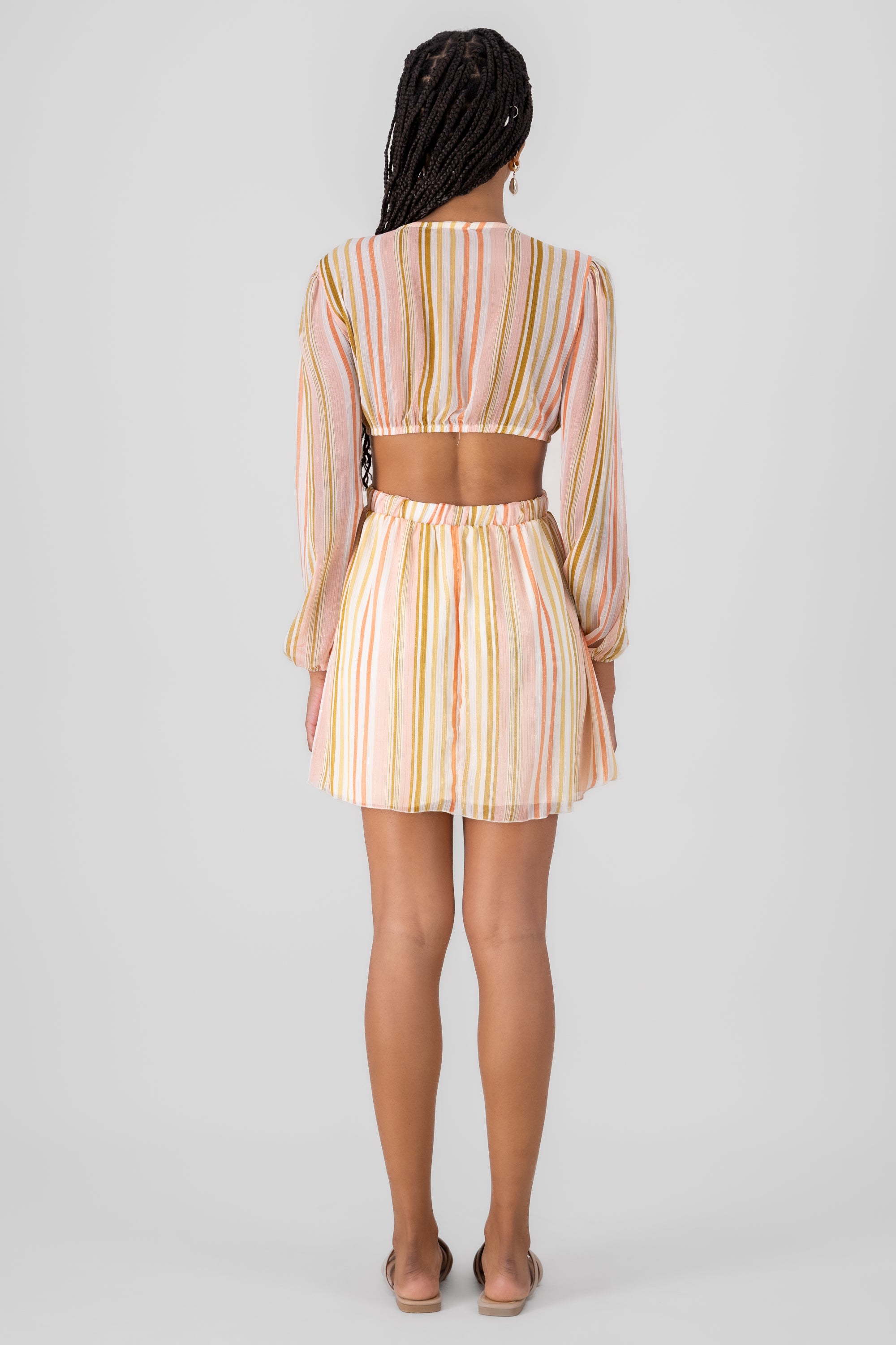 Mini Cut Out Waist Dress Rosa Combo