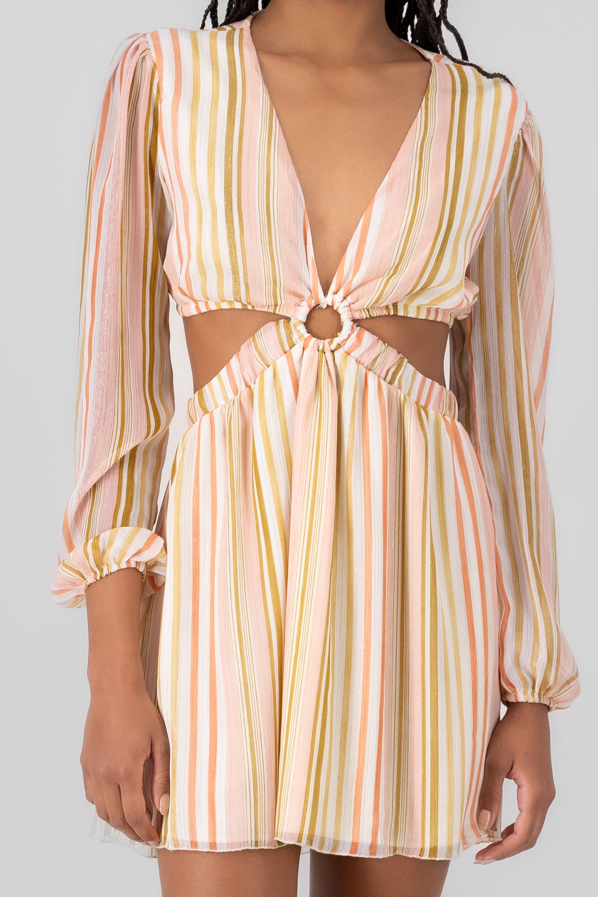Mini Cut Out Waist Dress Rosa Combo