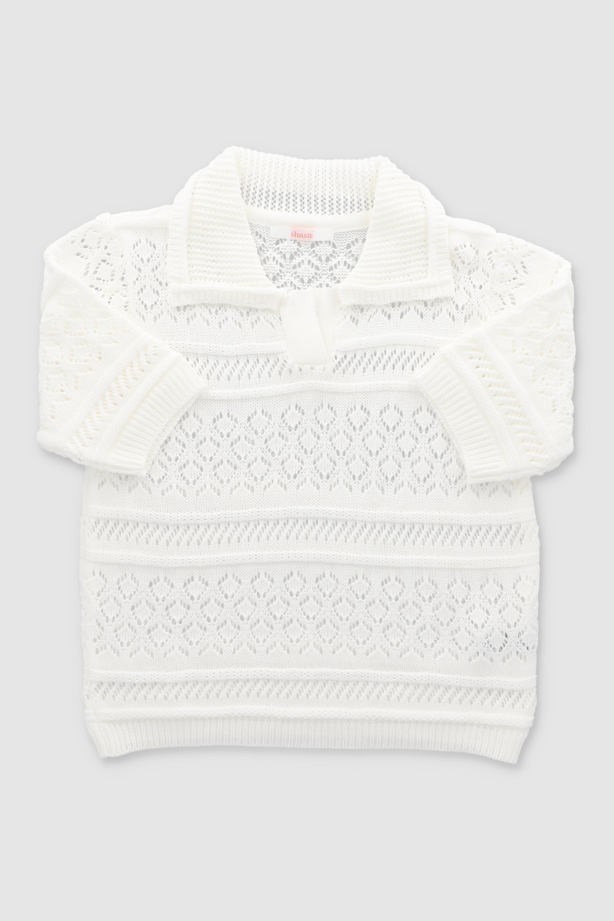 Top polo tejido BLANCO
