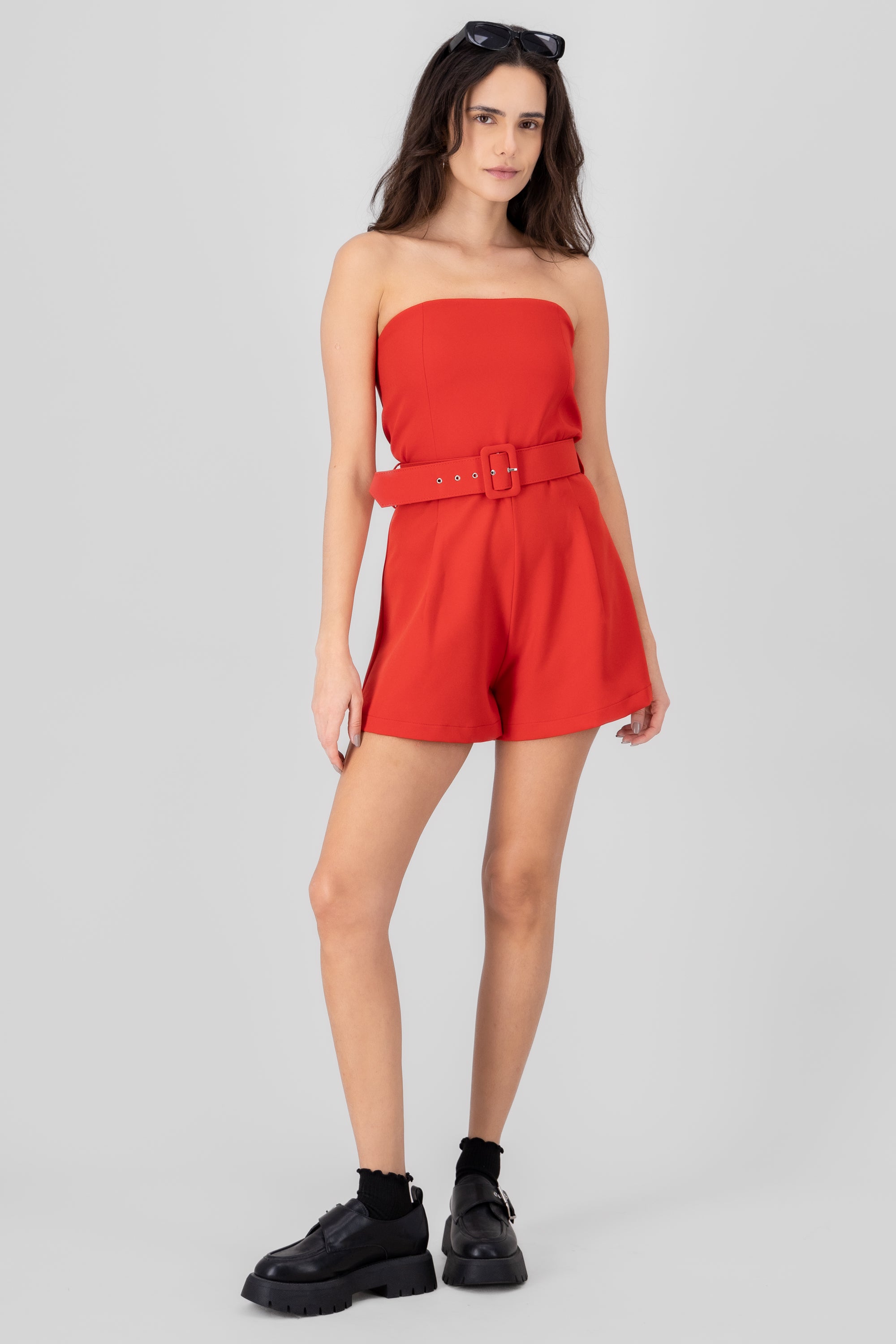 Break strapless with Hypsters belt RED