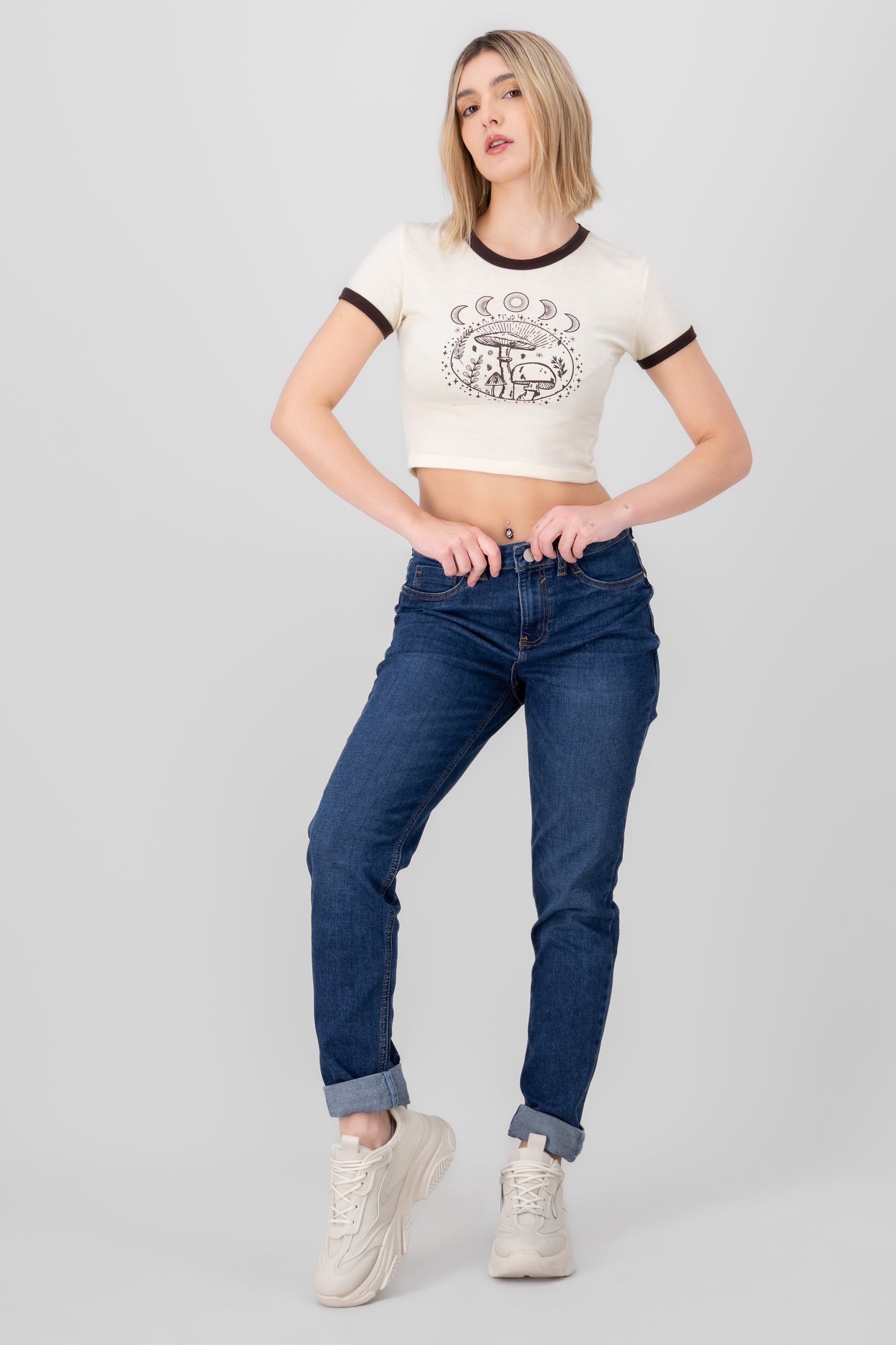 Jeans skinny dobladillo DARK WASH