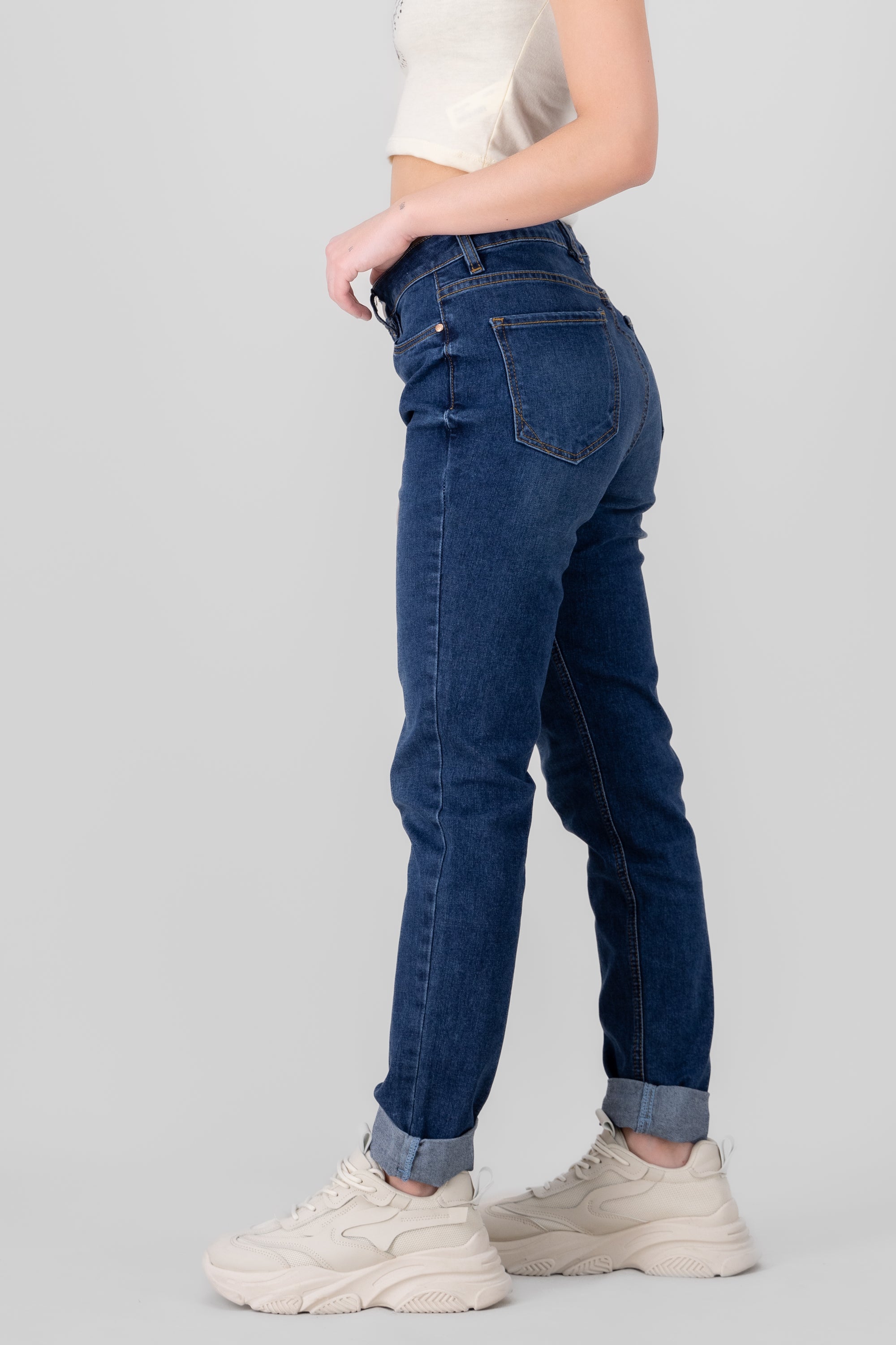 Jeans skinny dobladillo DARK WASH