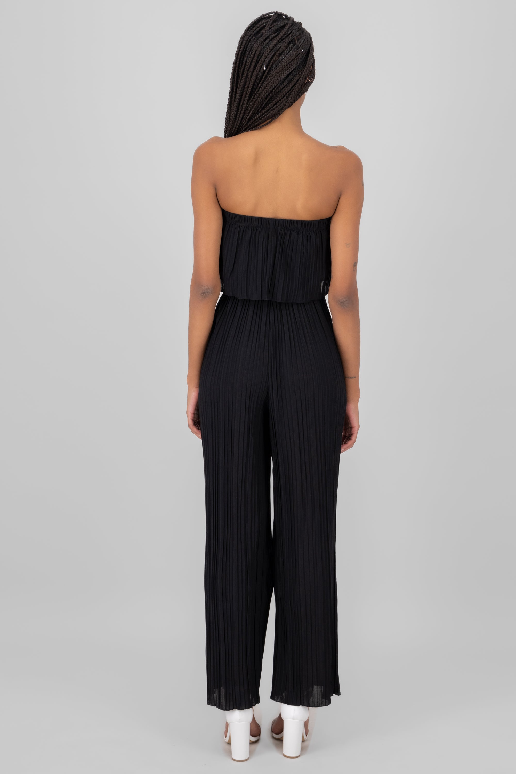 Jumpsuit off shoulder textura NEGRO