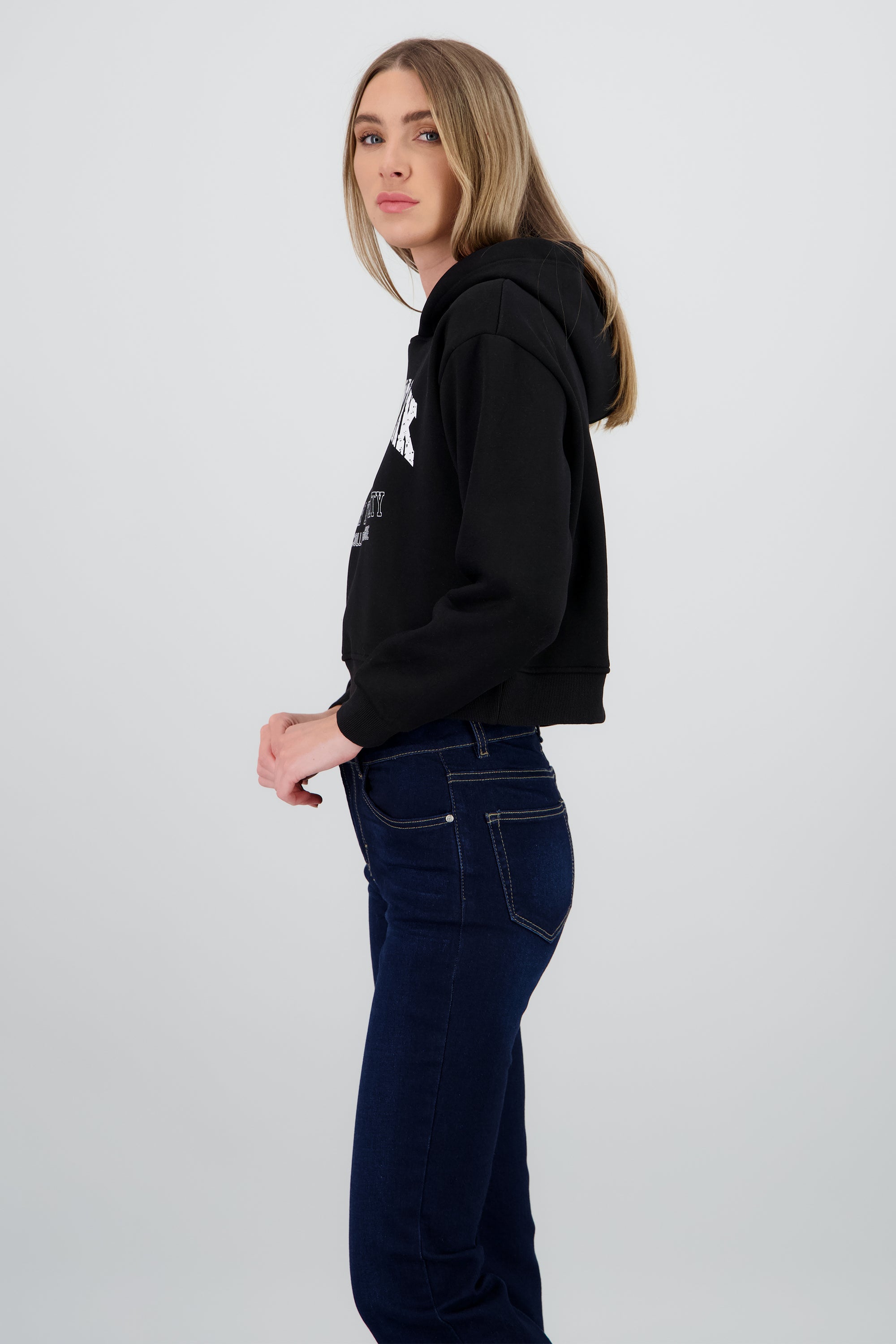 Sudadera corta new york NEGRO