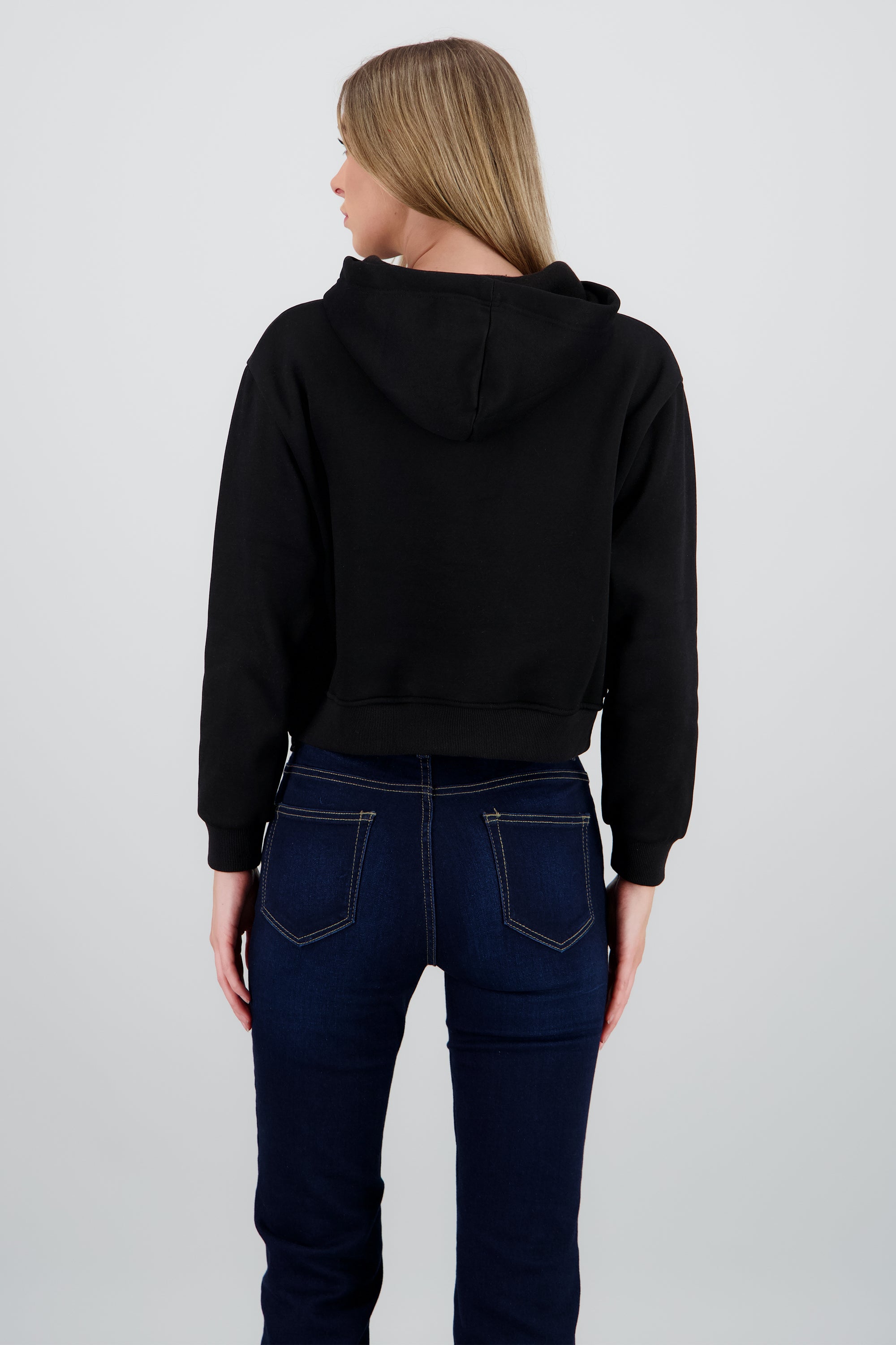 Sudadera corta new york NEGRO