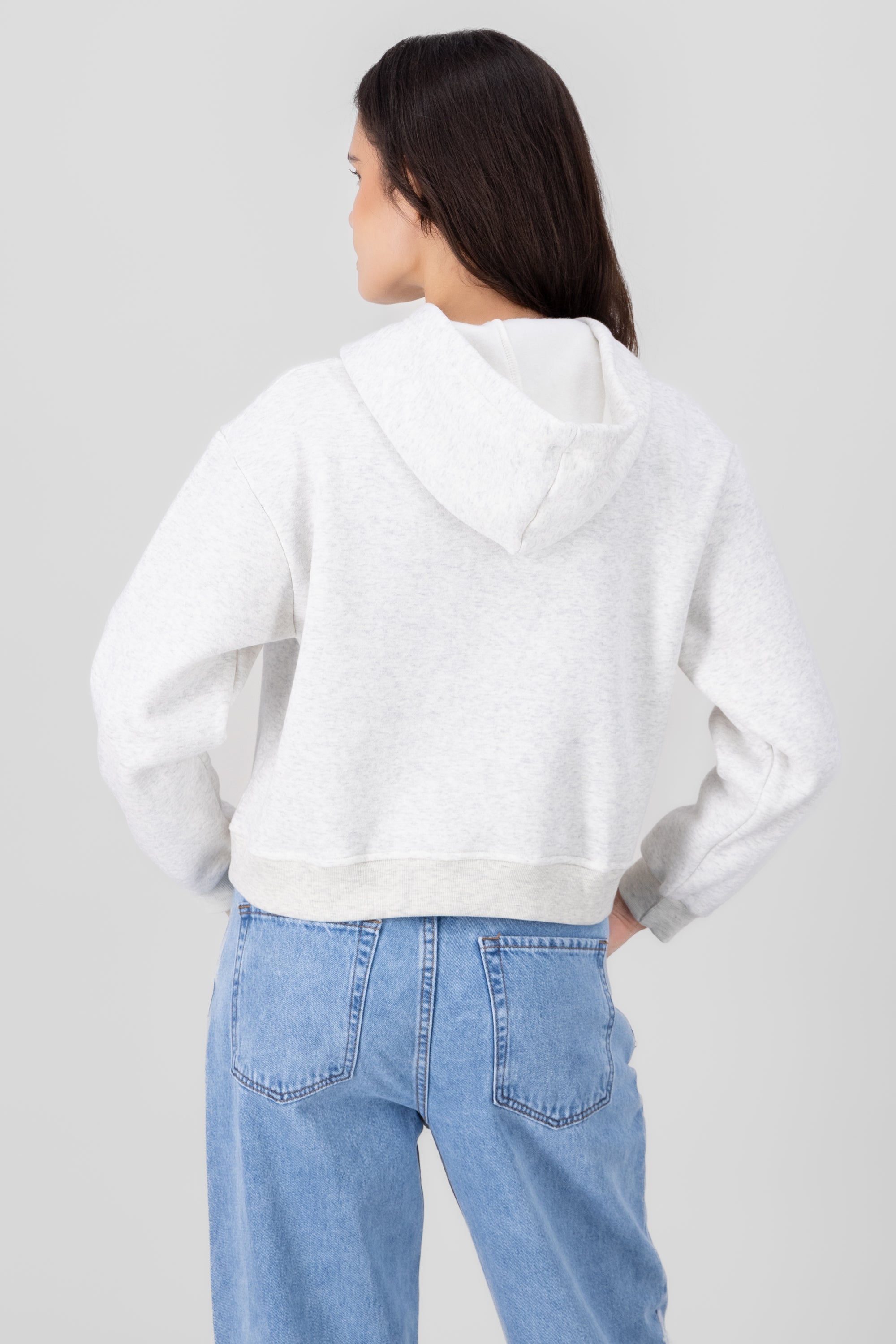 Sudadera corta new york GRIS COMBO