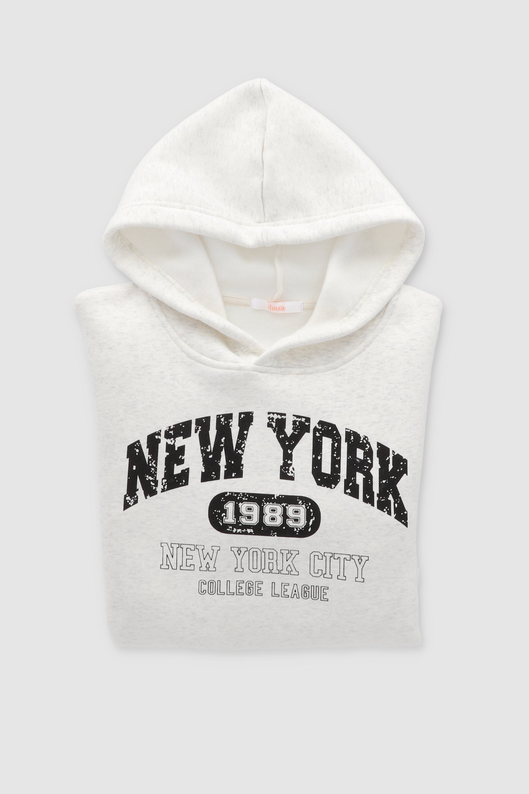Sudadera corta new york GRIS COMBO