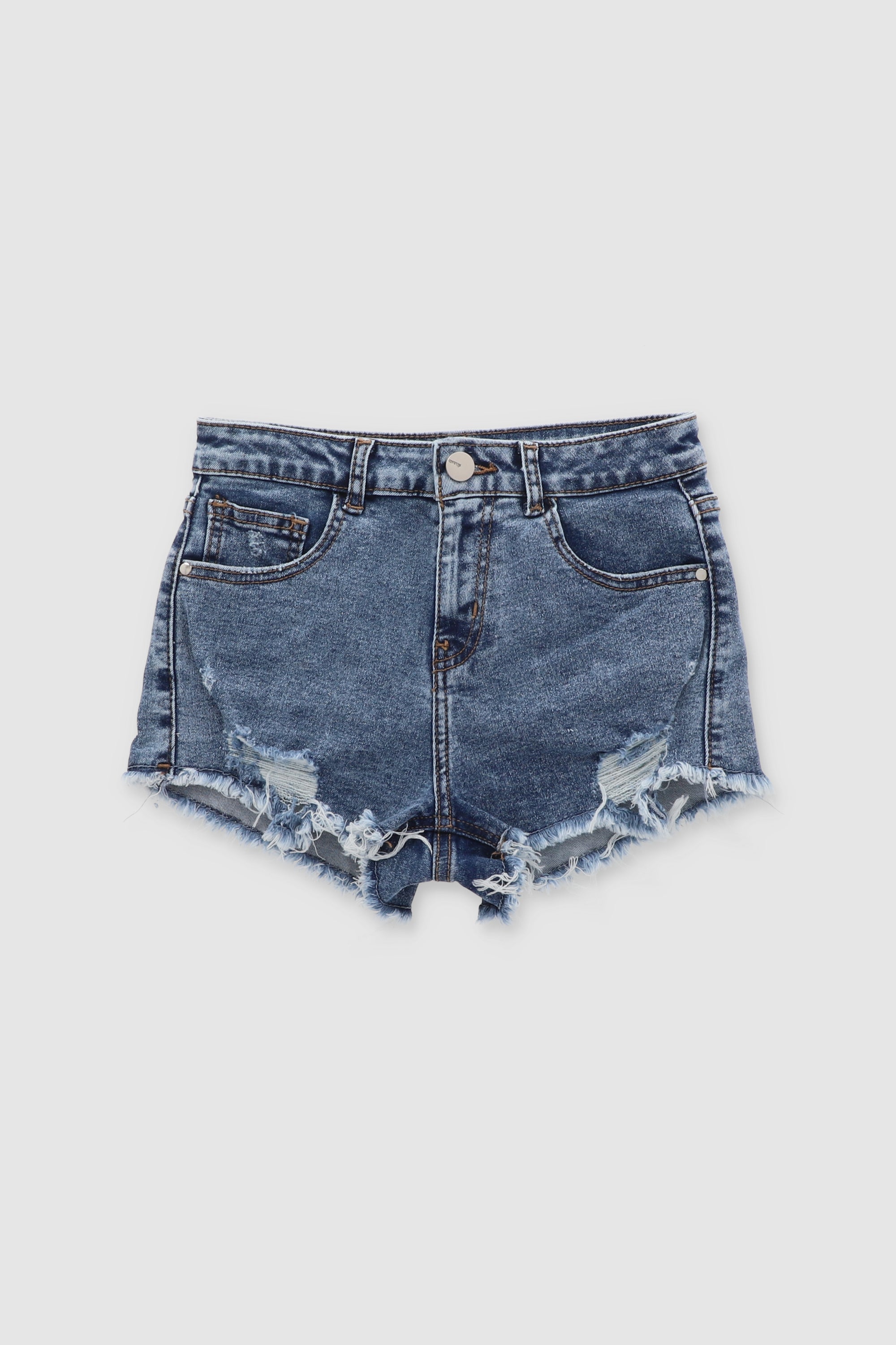 Mini shorts with destruction ACID WASH
