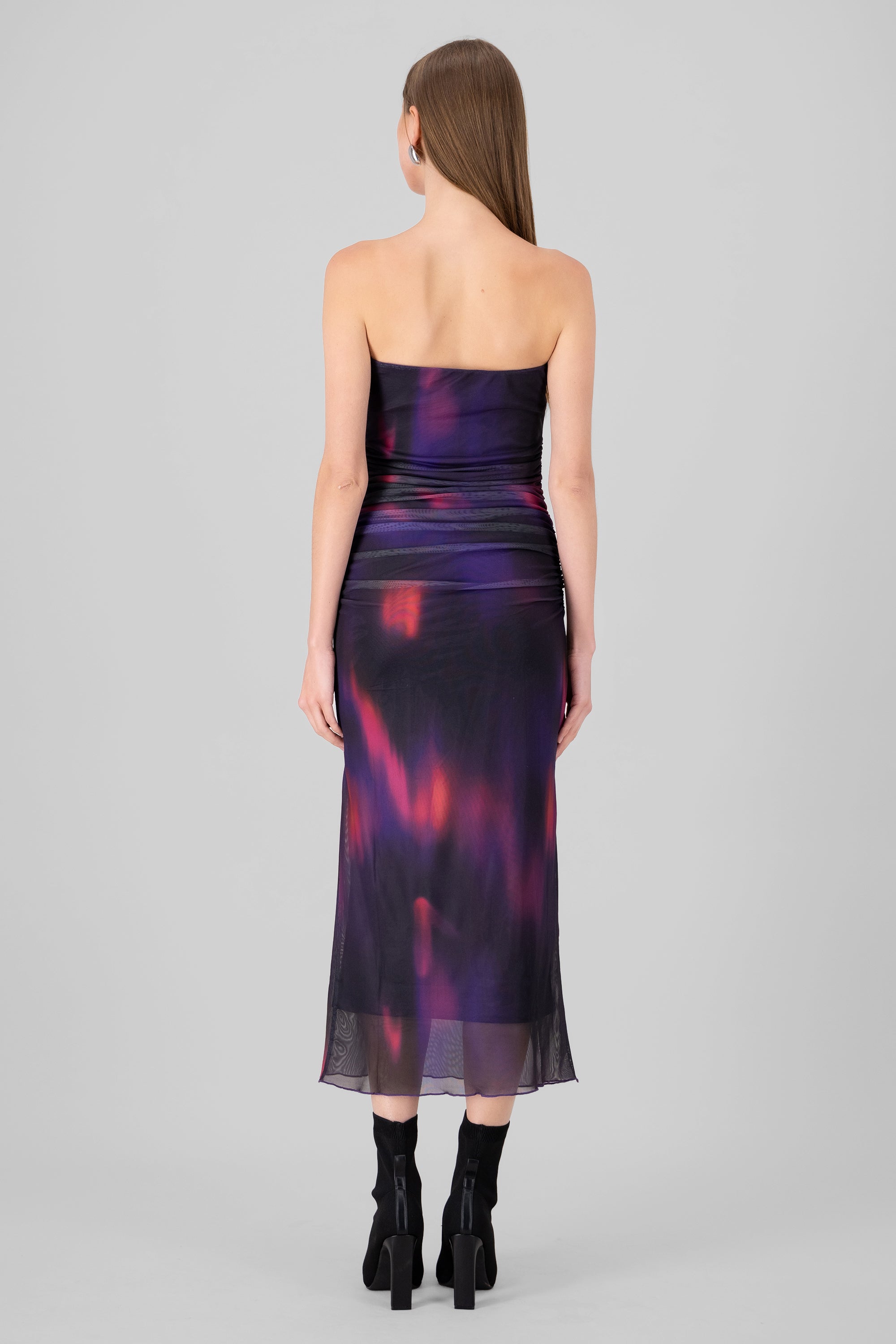 Vestido maxi mesh MORADO COMBO