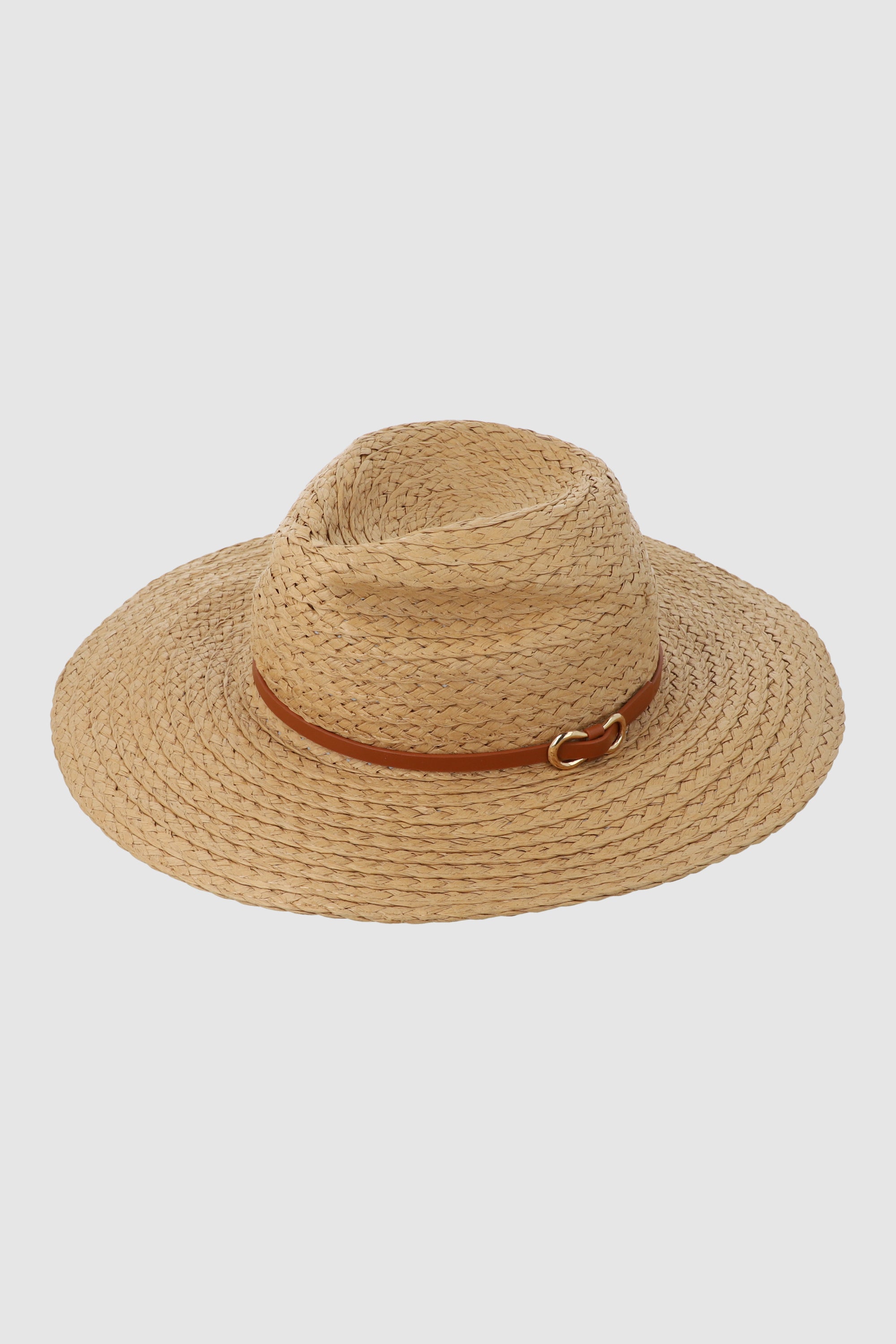 Sombrero fedora tejido cinta TAN