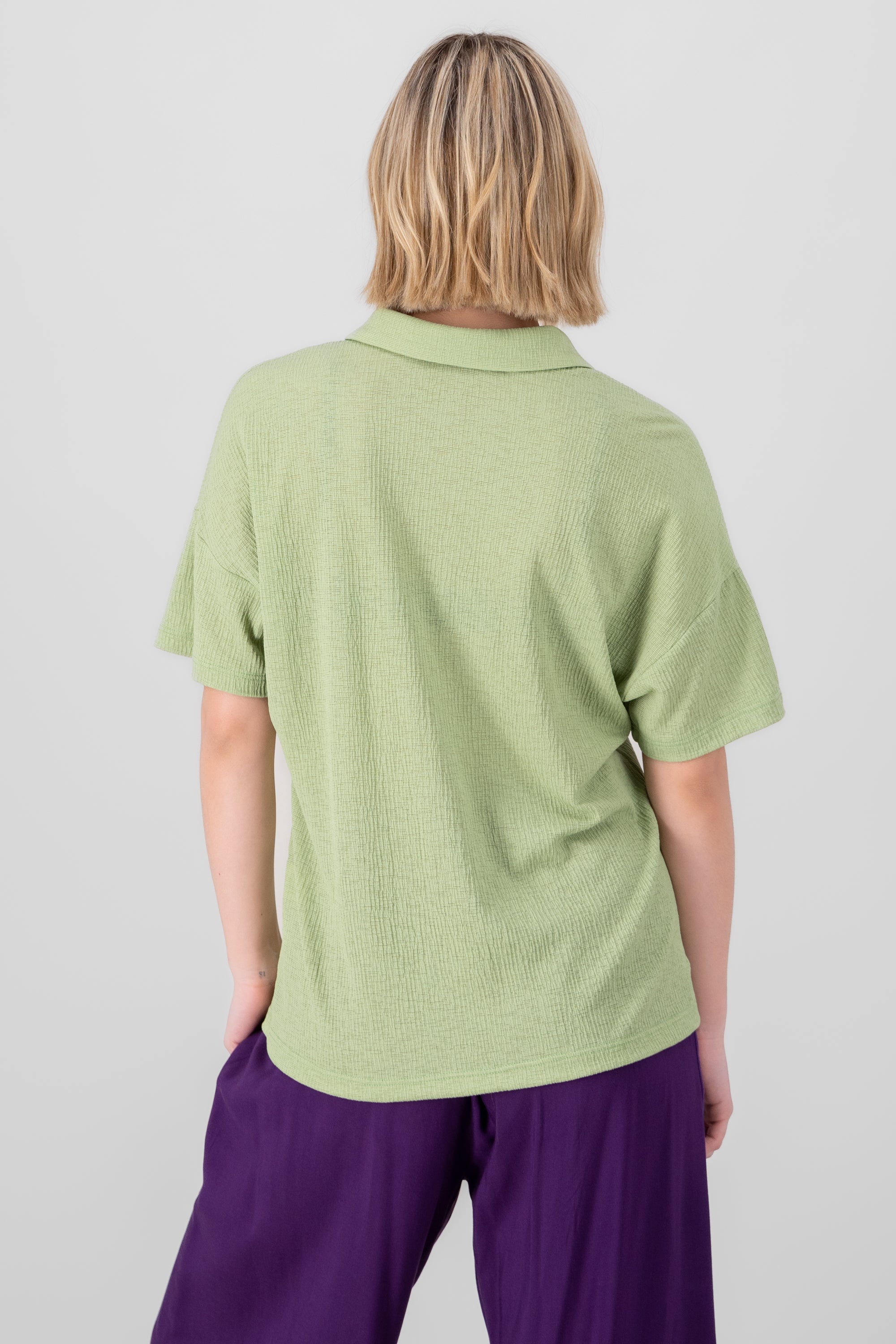 Camisa over manga corta VERDE CLARO