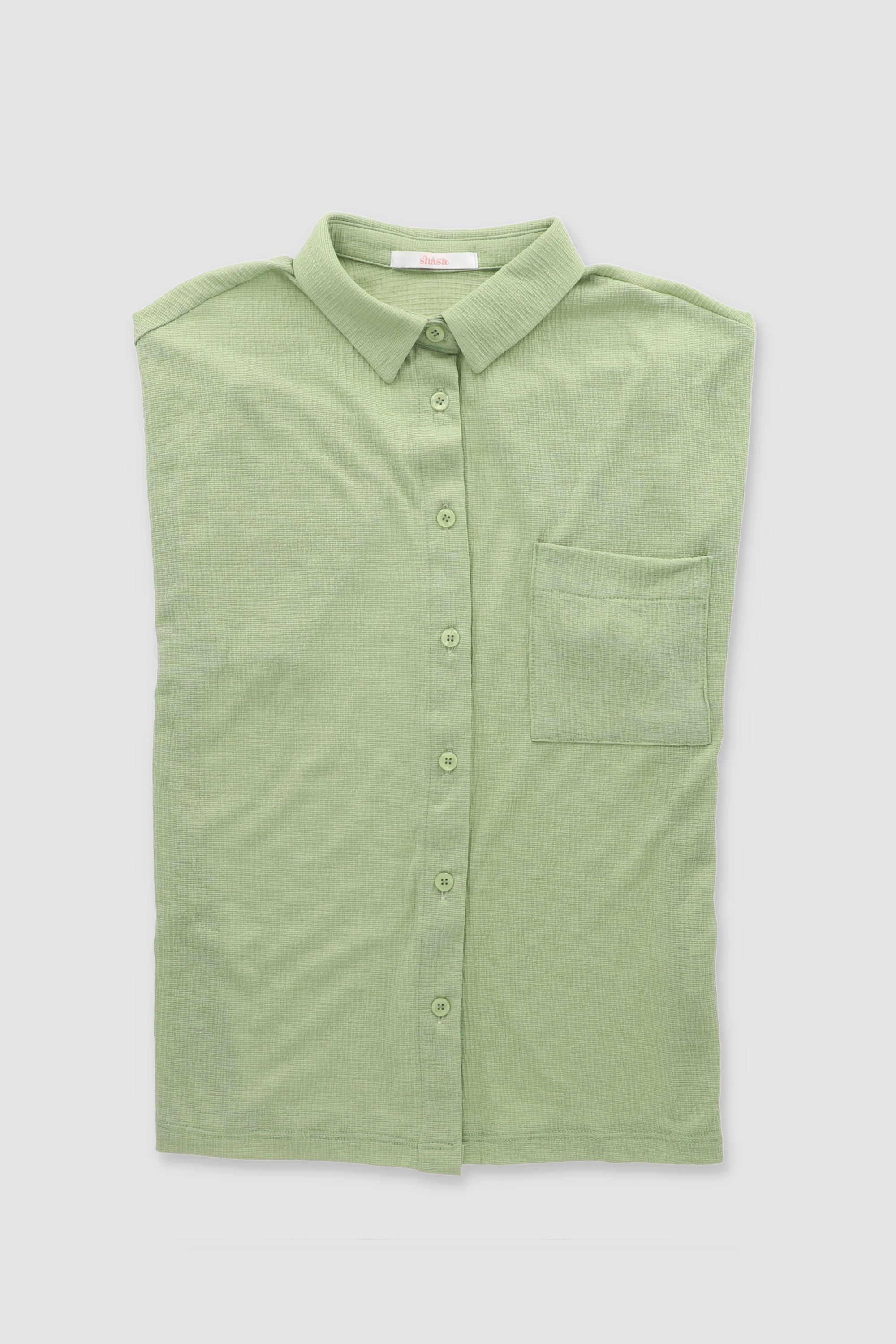 Camisa over manga corta VERDE CLARO