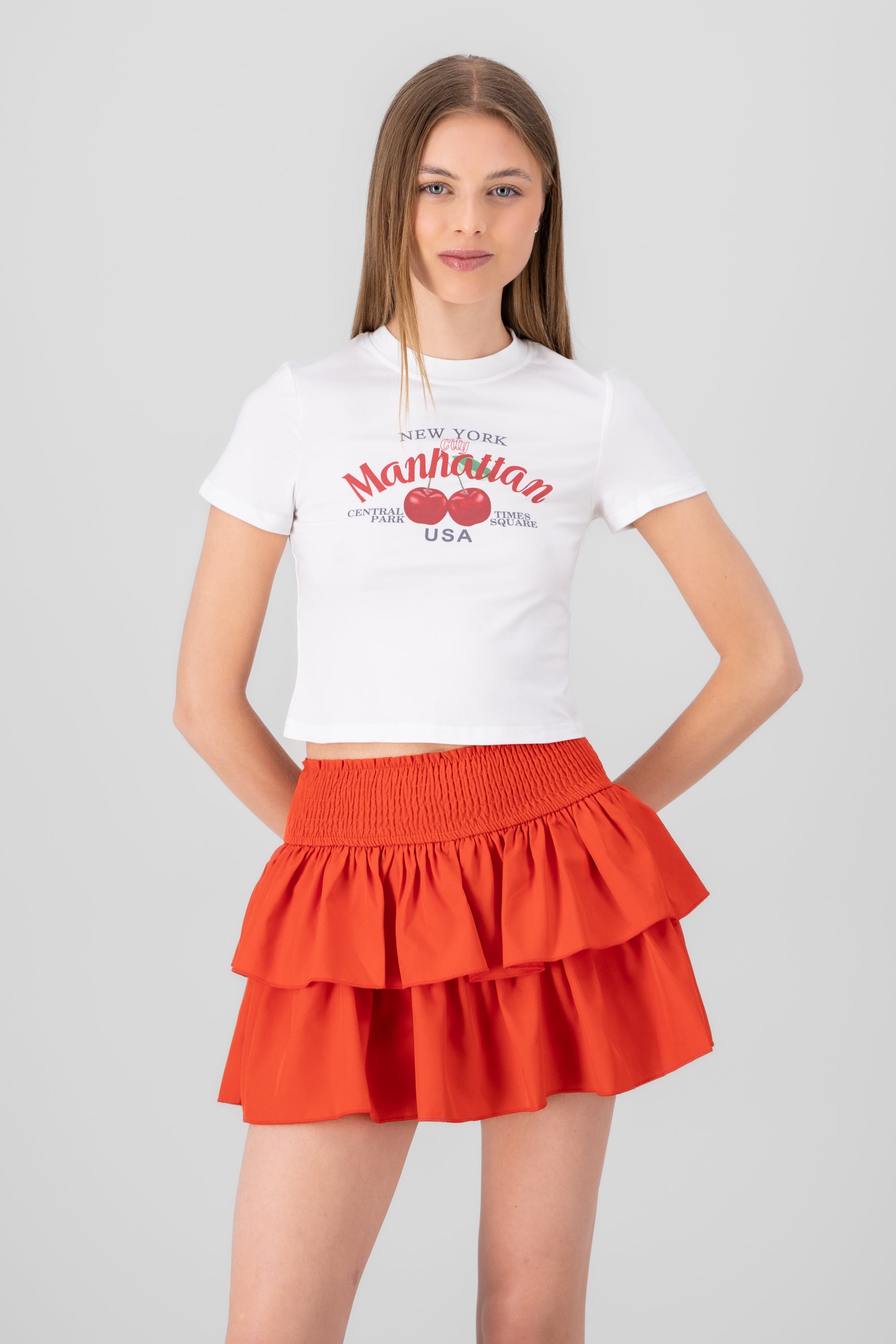 Playera manhattan cerezas BLANCO COMBO