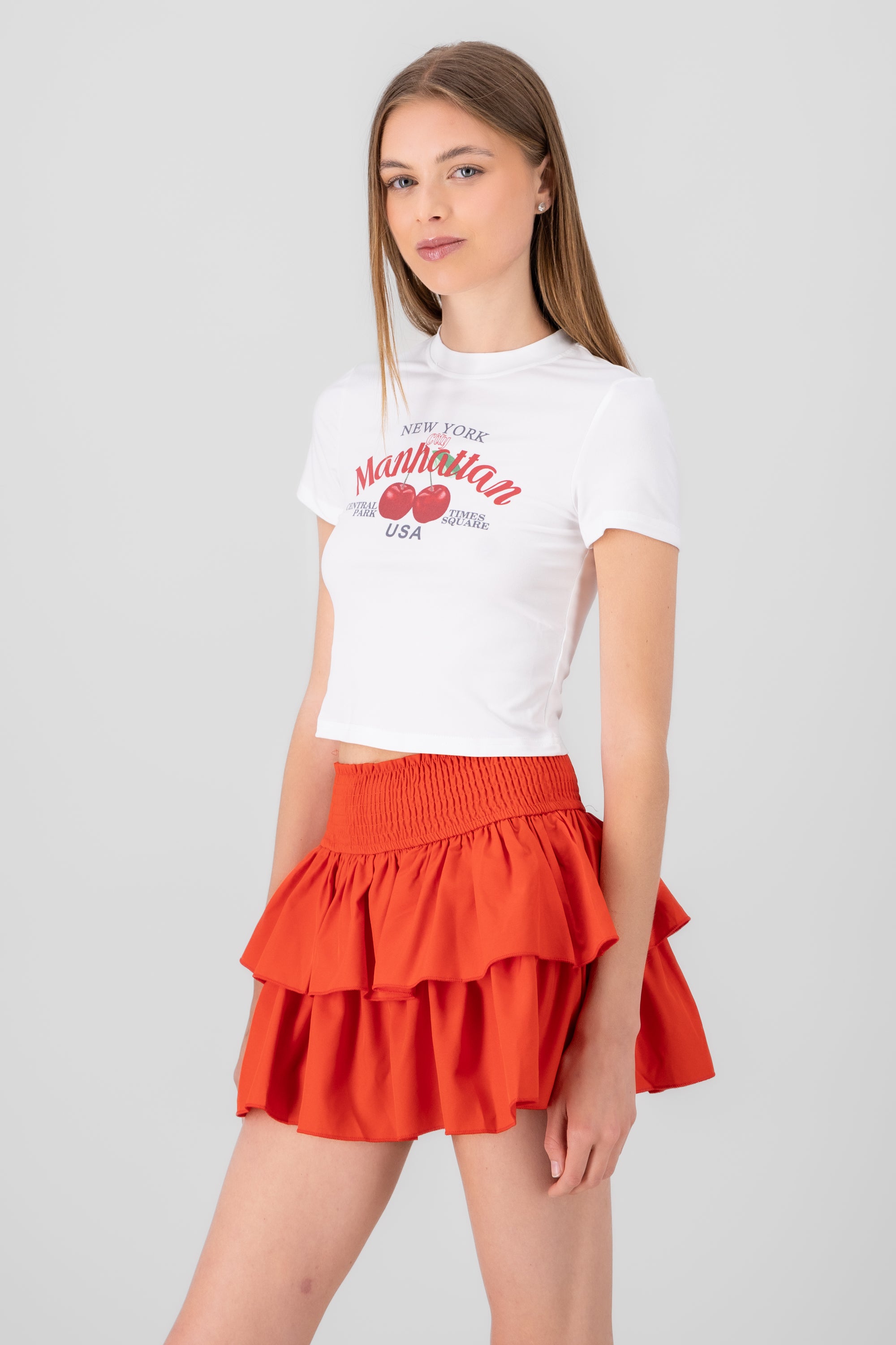 Playera manhattan cerezas BLANCO COMBO