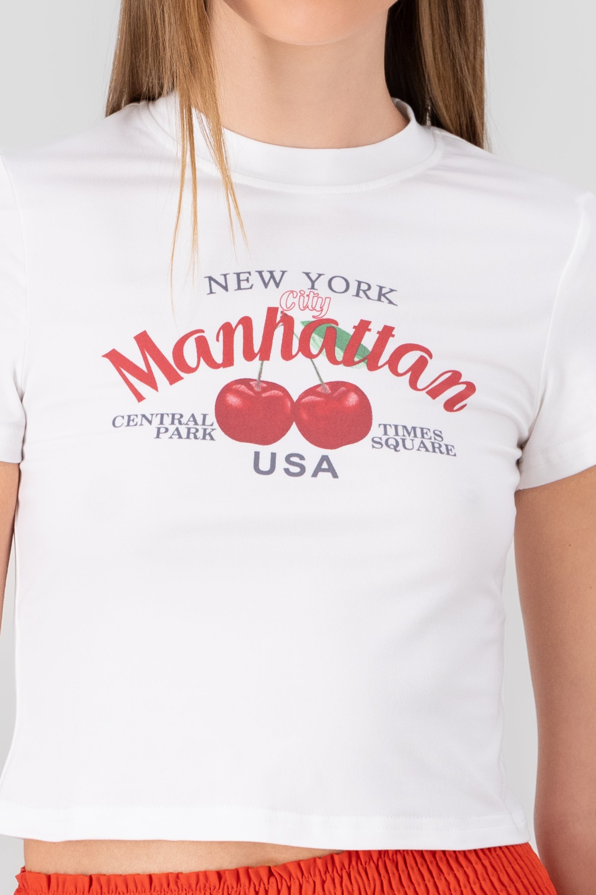 Playera manhattan cerezas BLANCO COMBO
