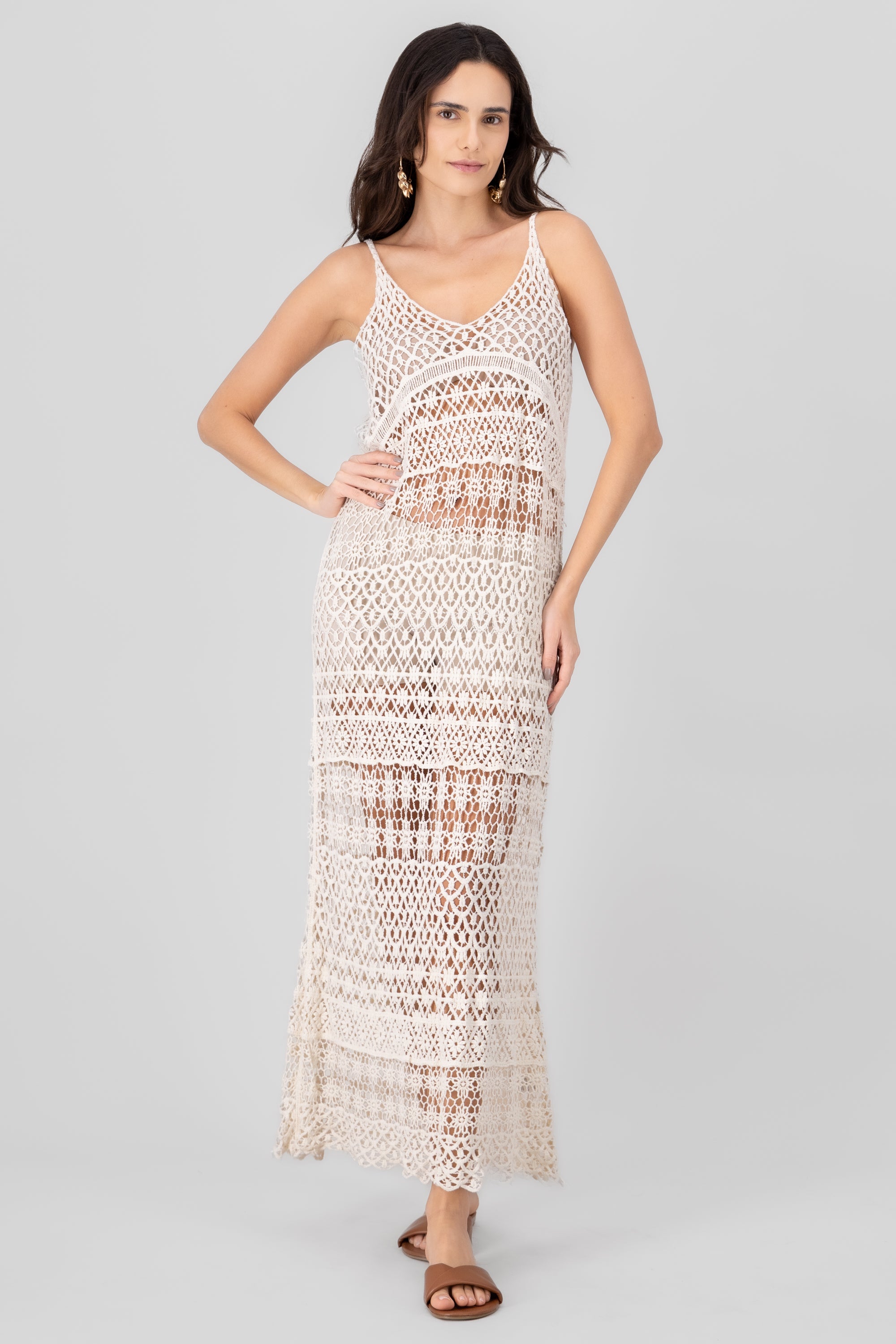 Maxivestid crochet BEIGE