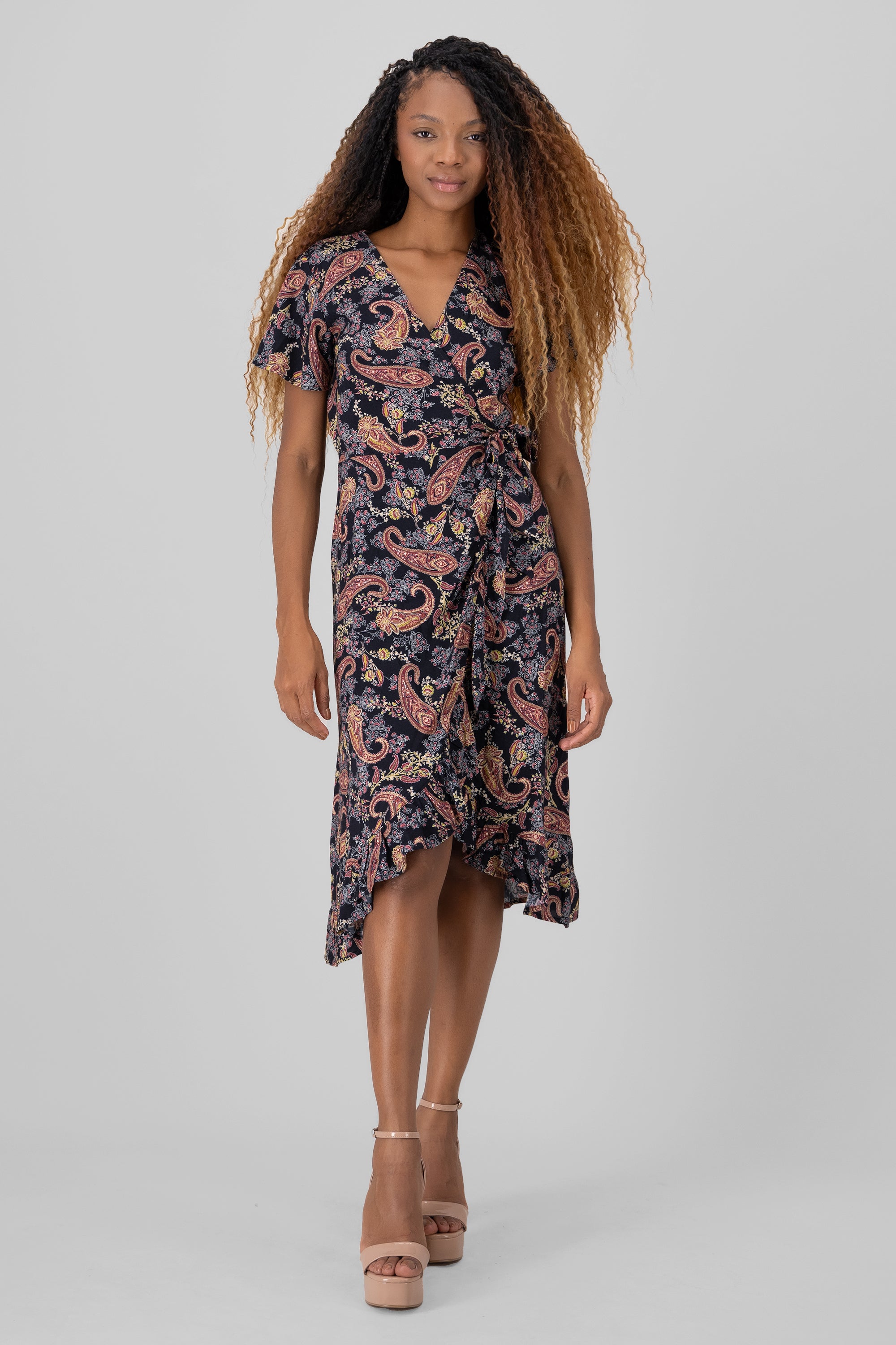 CROSSED CROSS DRESS PAISLEY HYPSTERS Black Combo