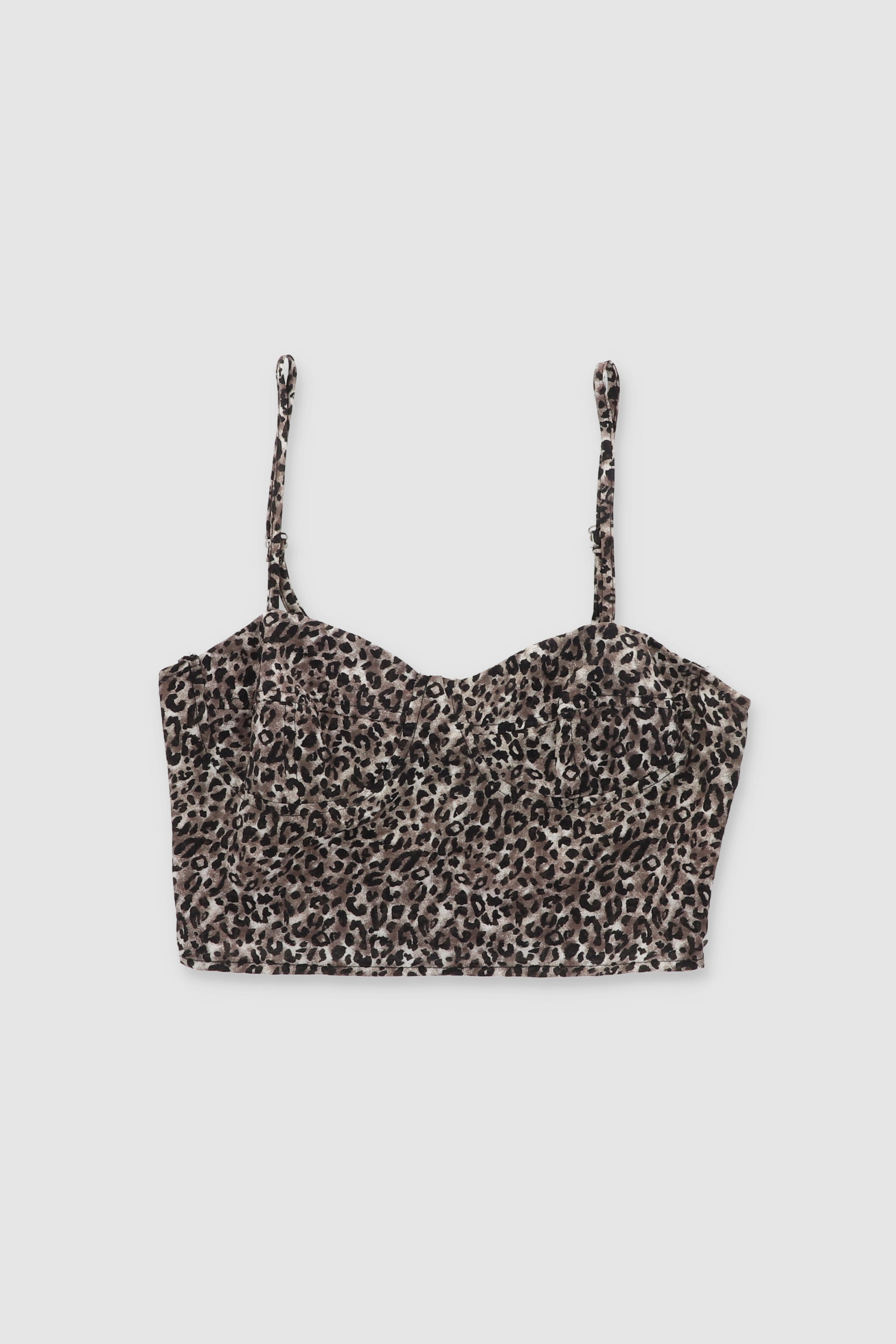 Top crop animal print tirantes CAFE COMBO