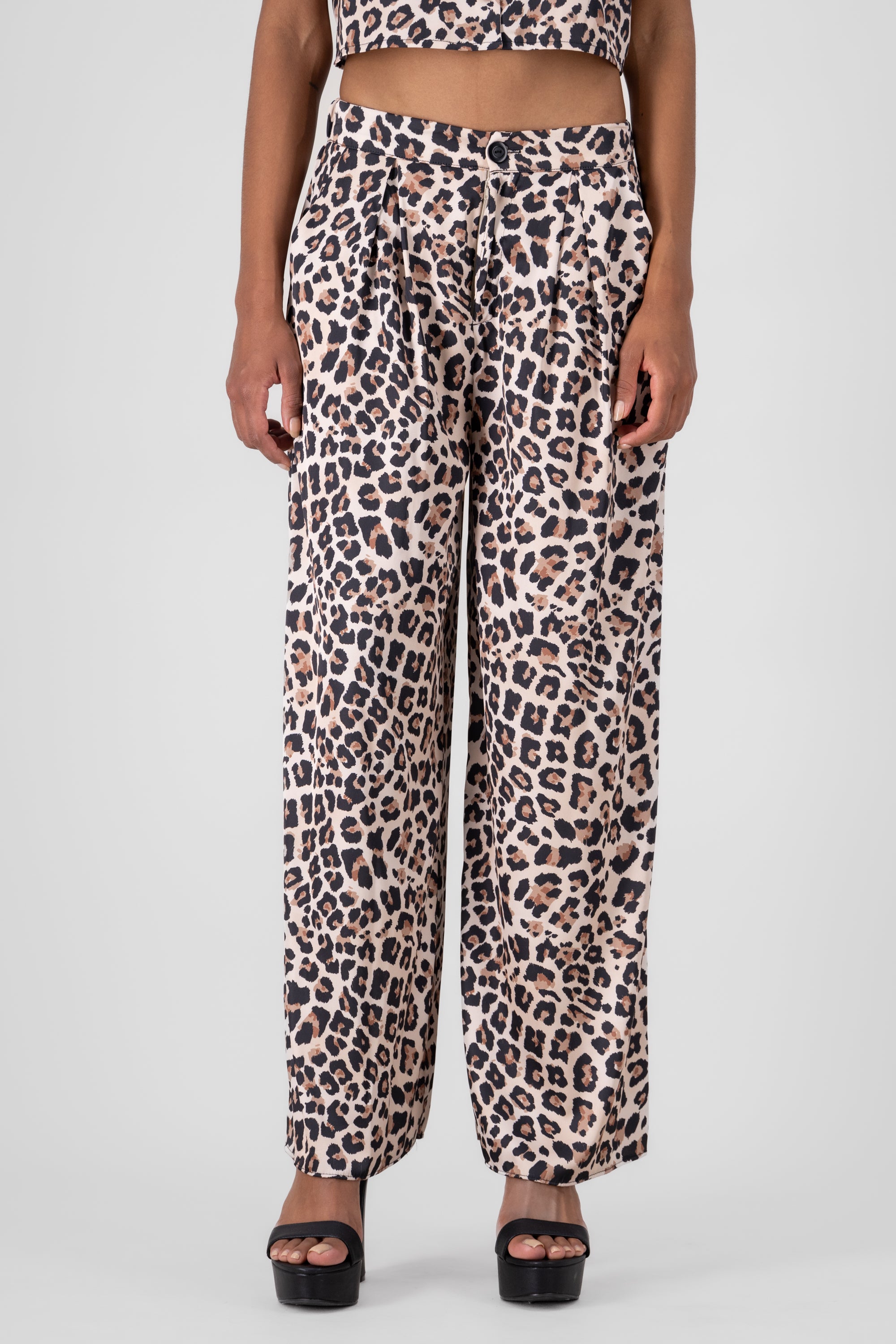 Pantalon amplio animal print CAFE COMBO
