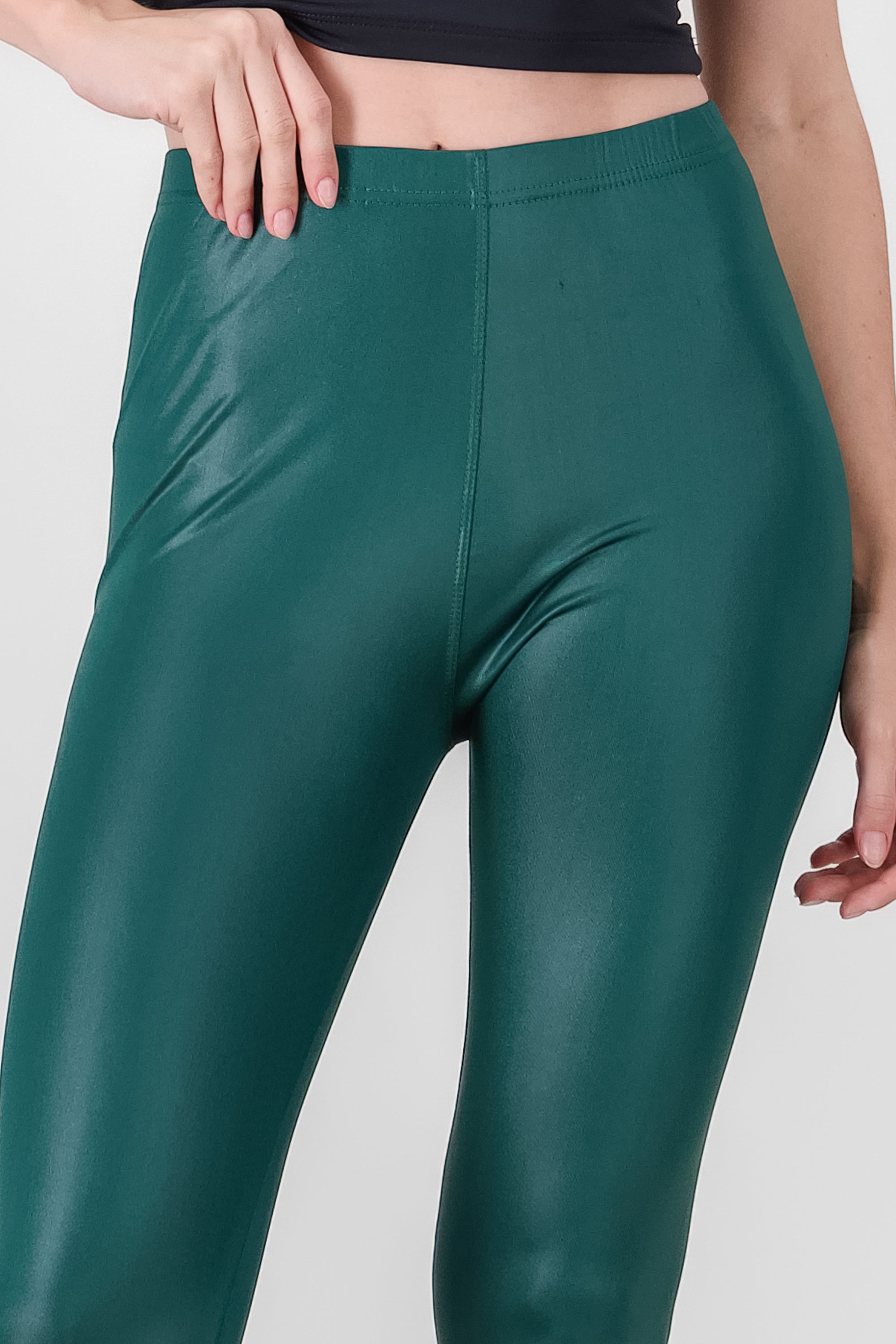 Leather type pants GREEN