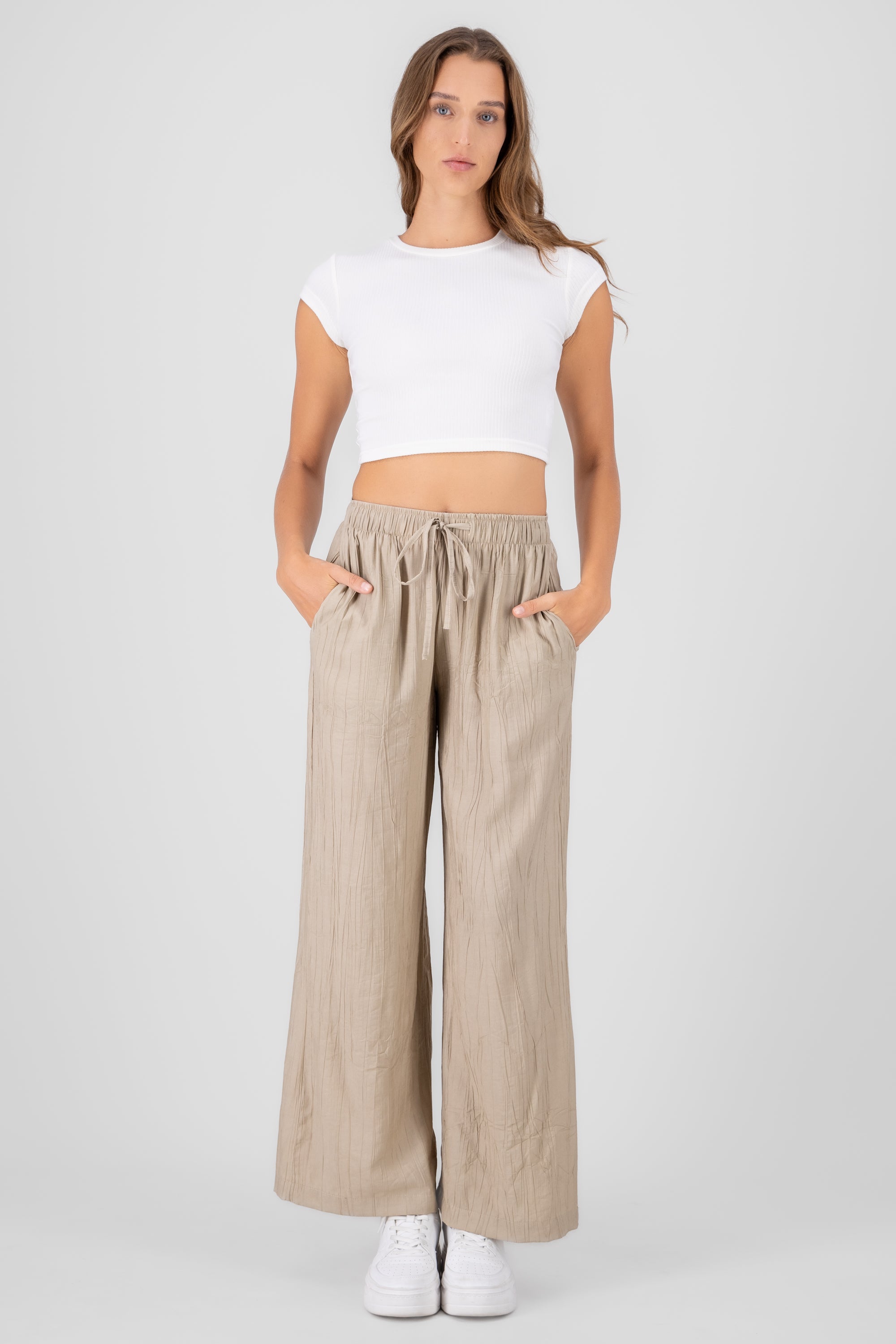 Pantalon ligero textura TAUPE