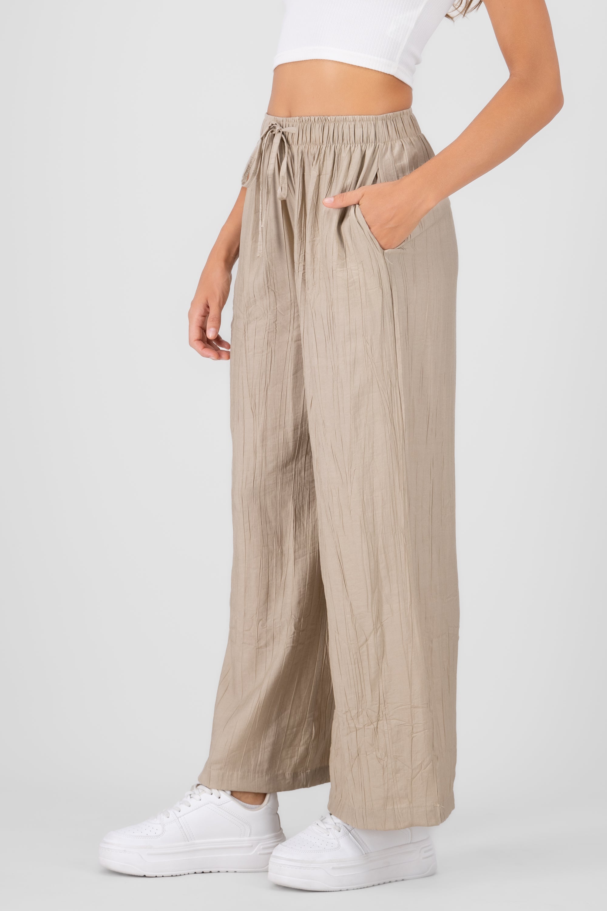 Pantalon ligero textura TAUPE