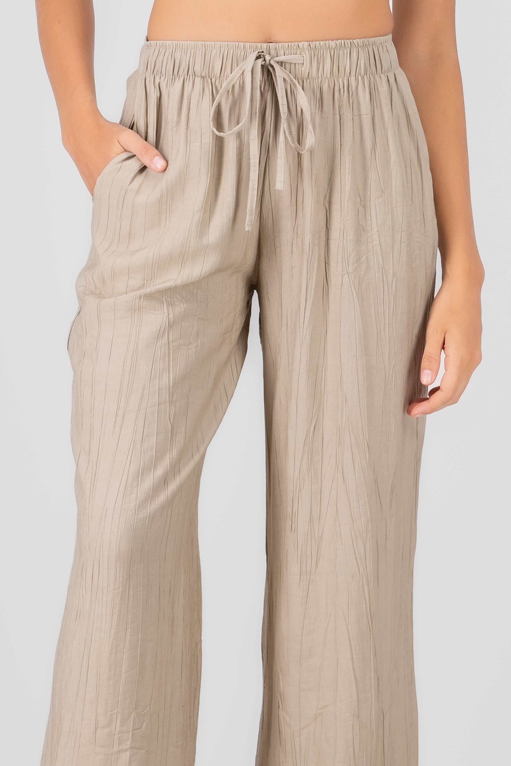 Pantalon ligero textura TAUPE