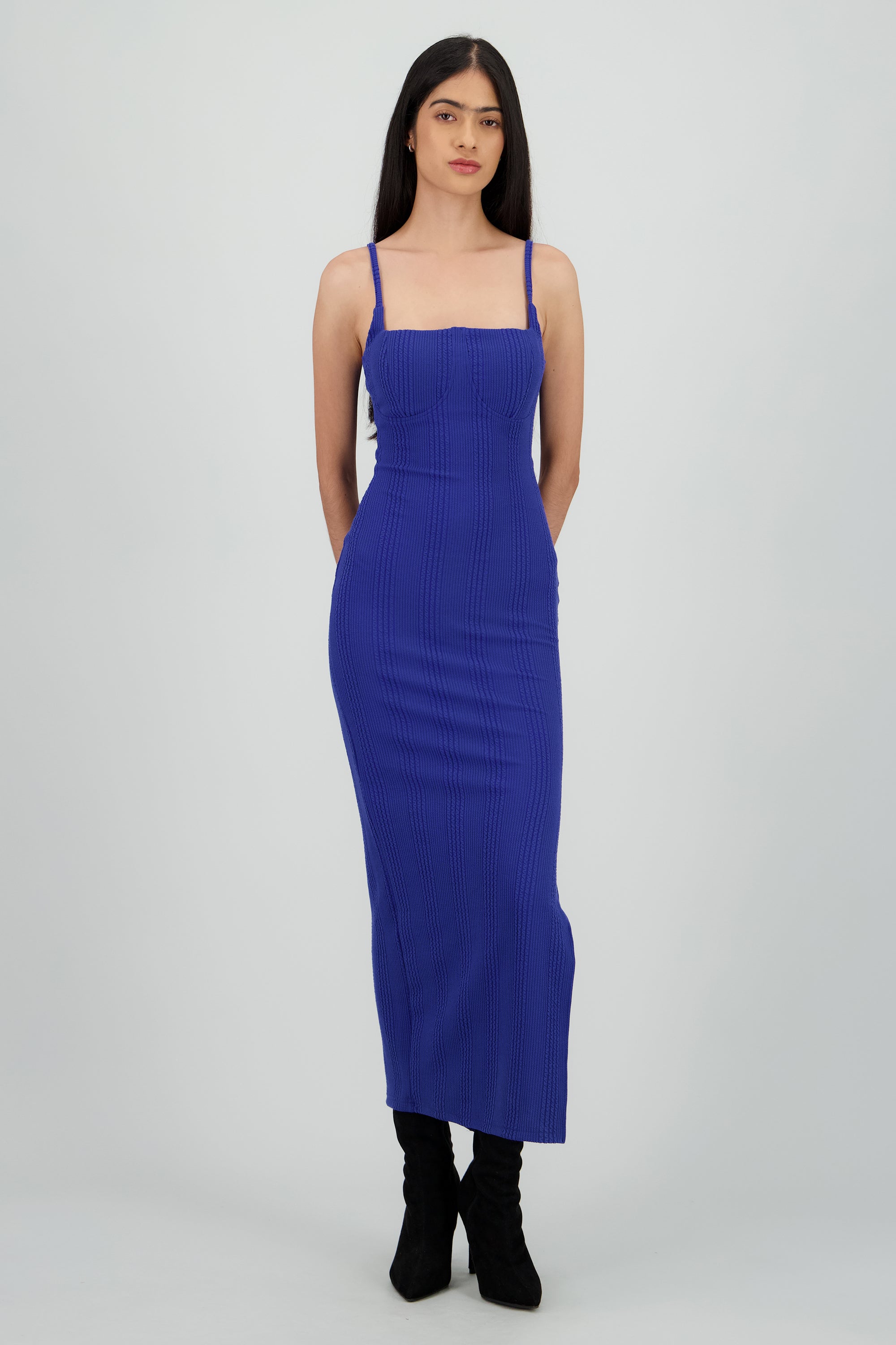 Vestido maxi textura AZUL REY