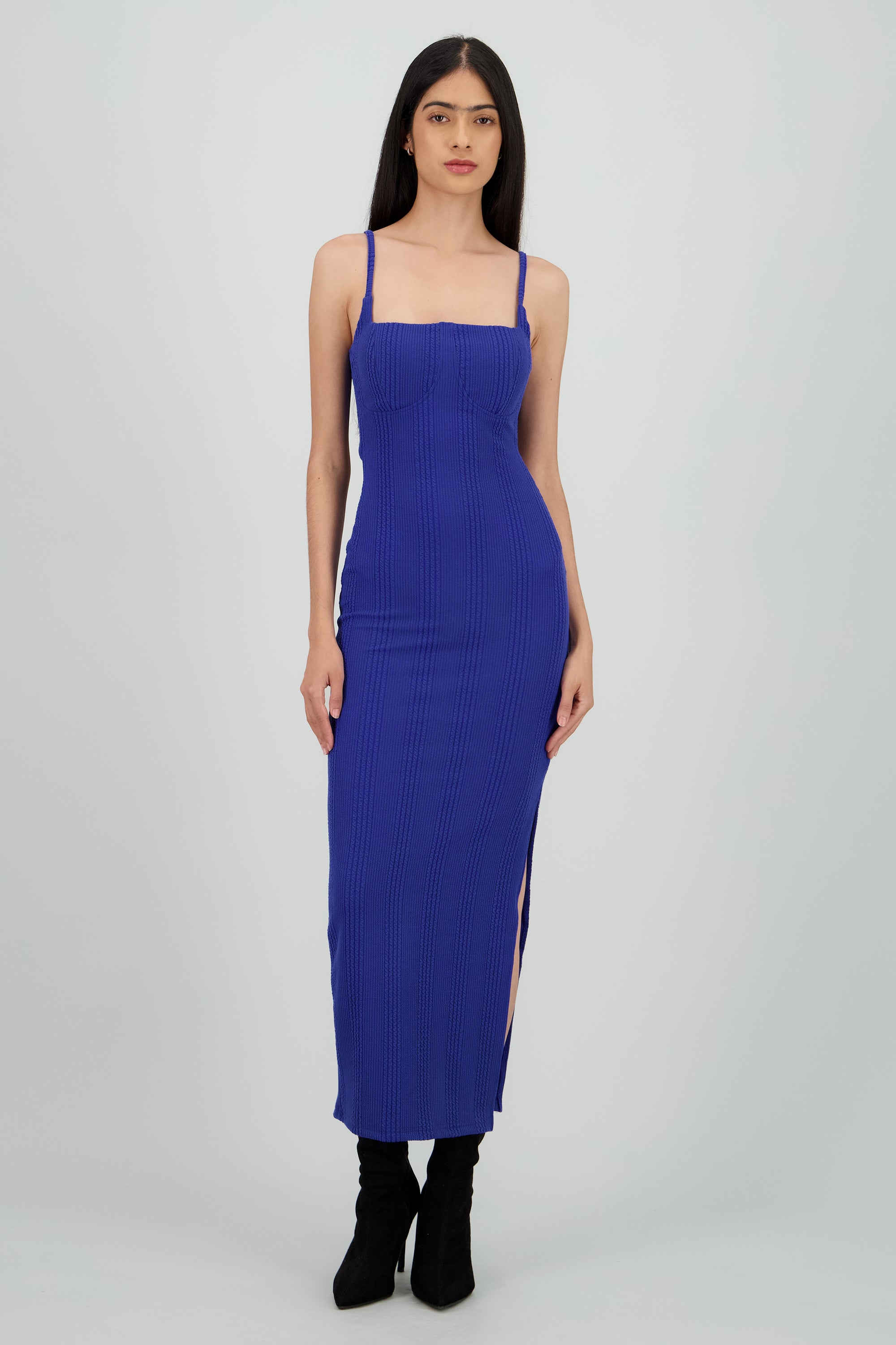 Vestido maxi textura AZUL REY