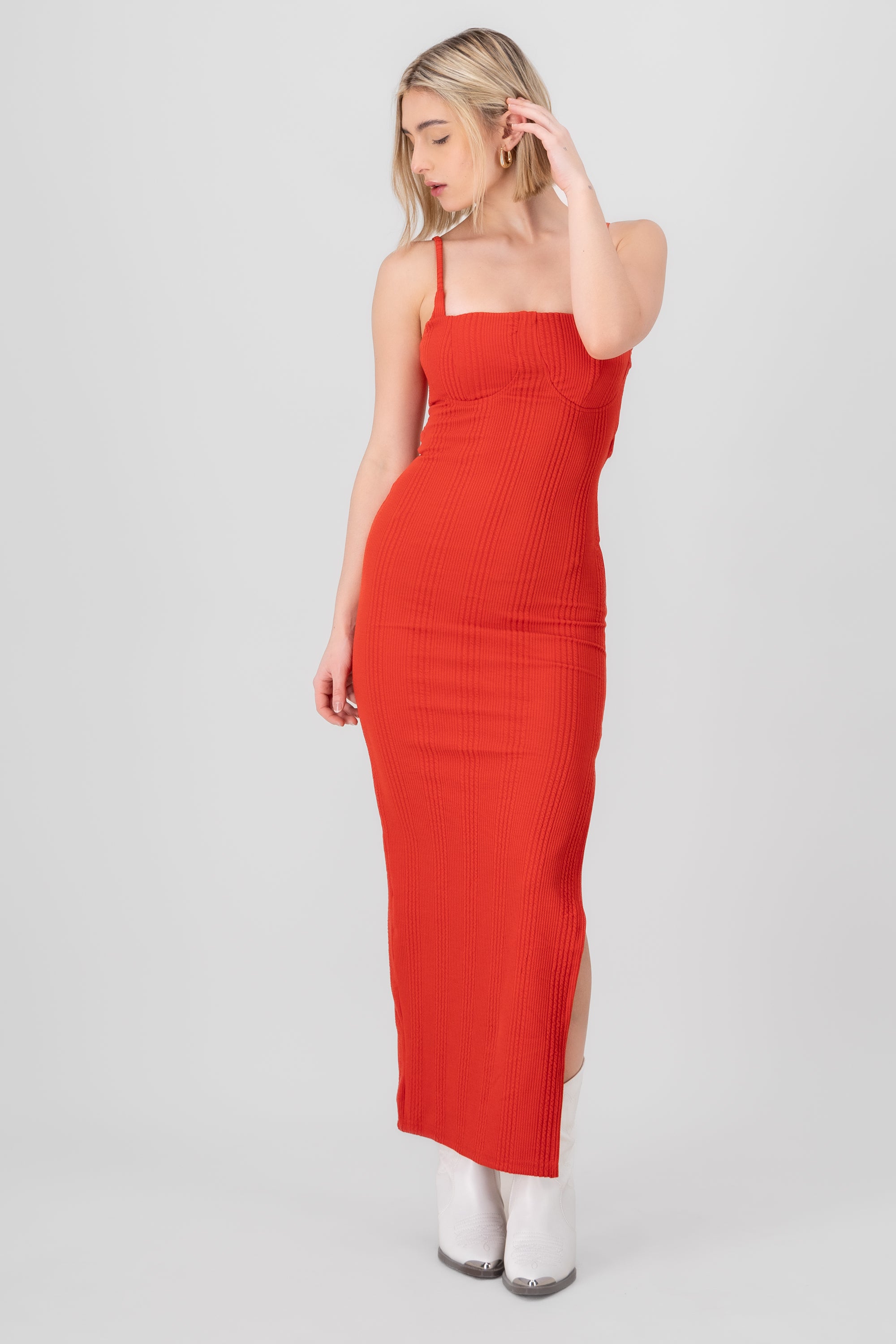 Maxi Texture dress RED