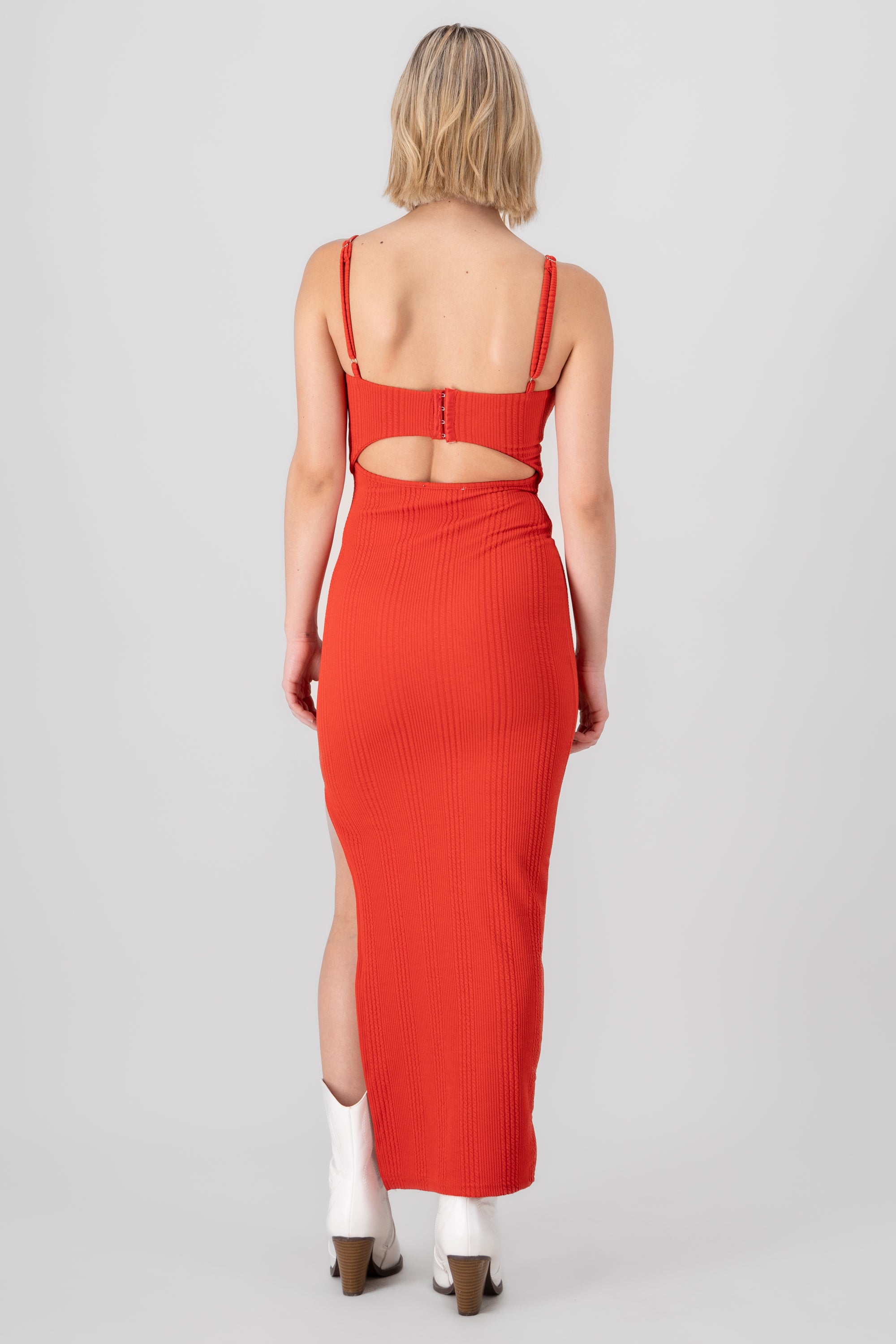 Maxi Texture dress RED