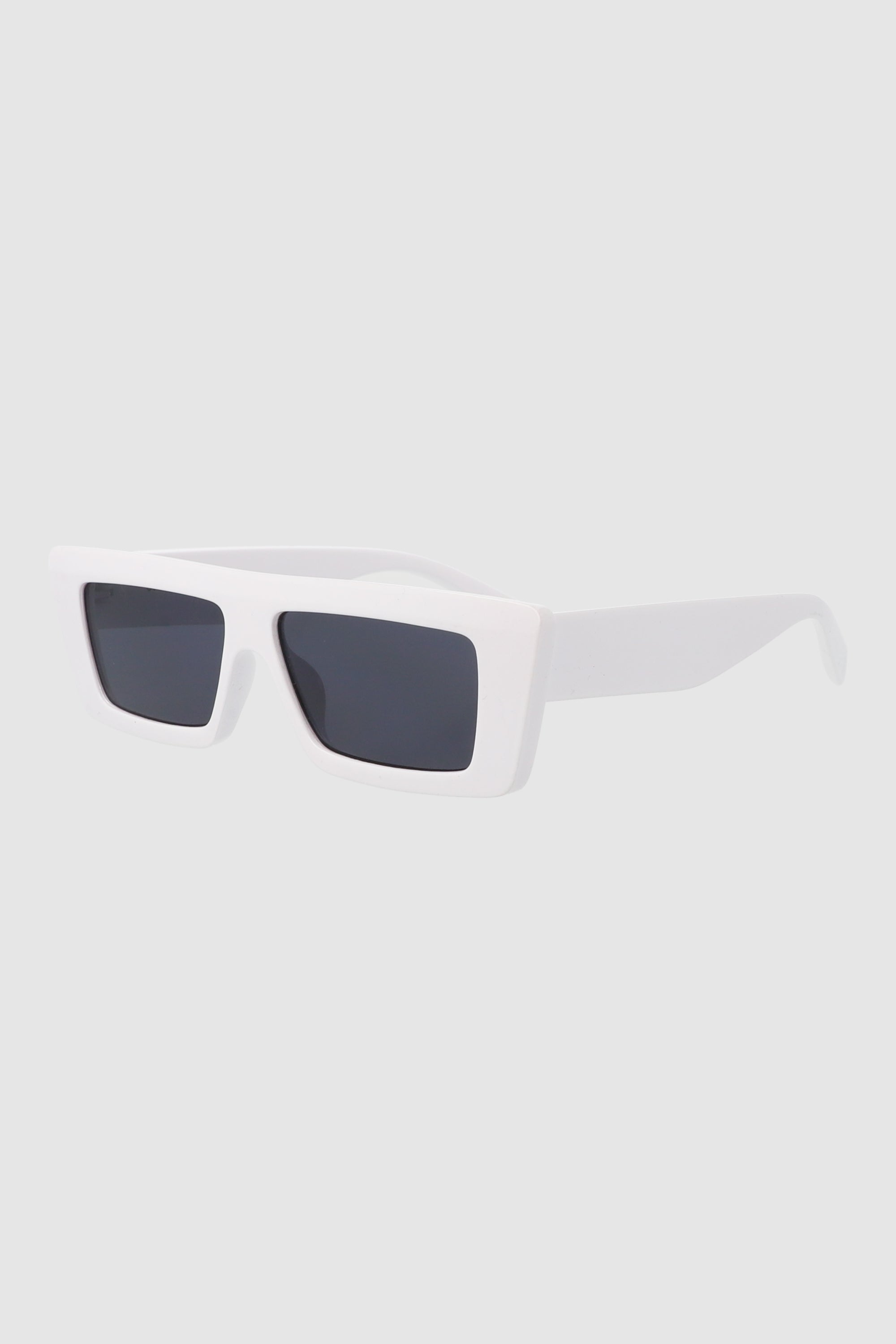 Straight rectangular lenses WHITE