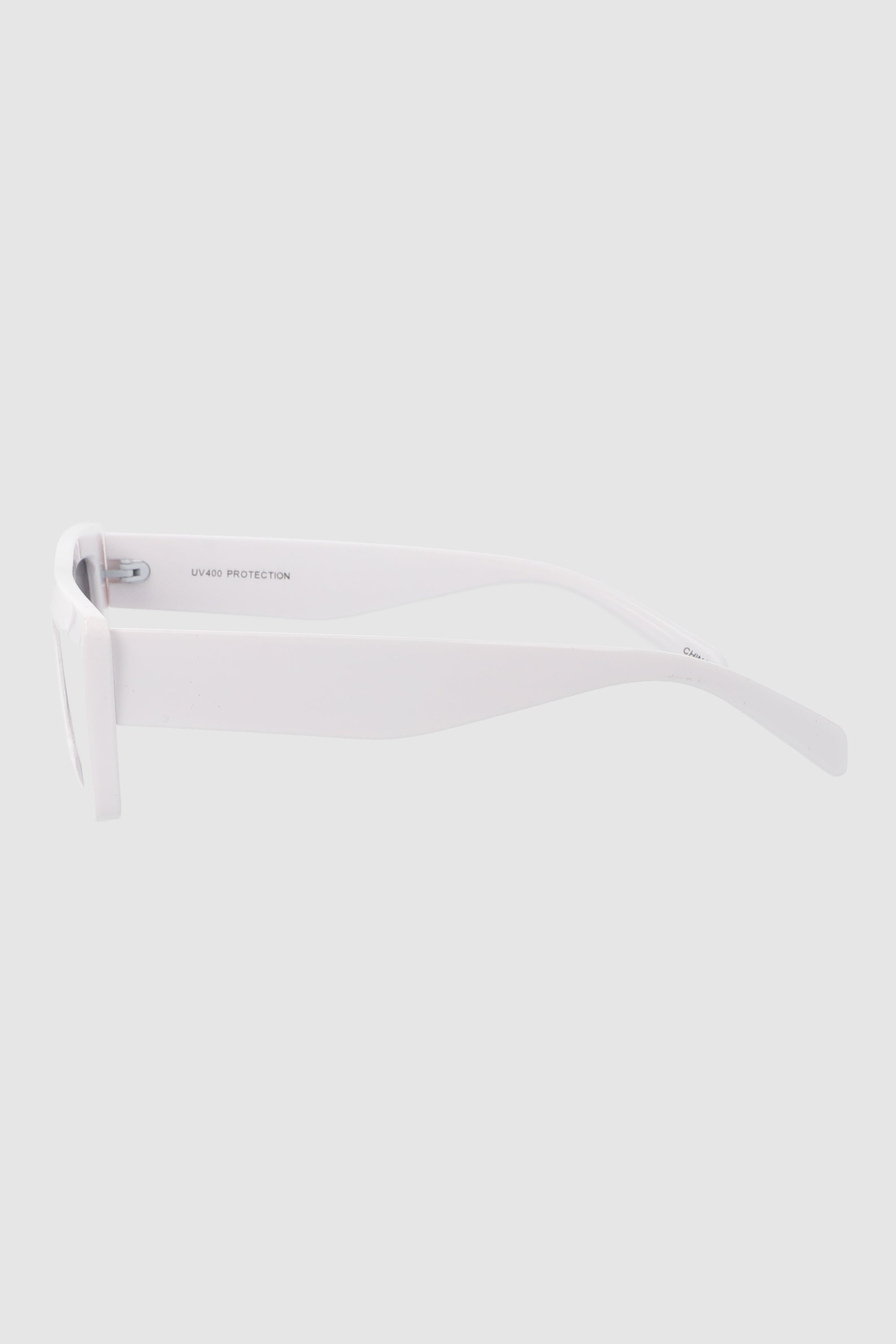 Straight rectangular lenses WHITE