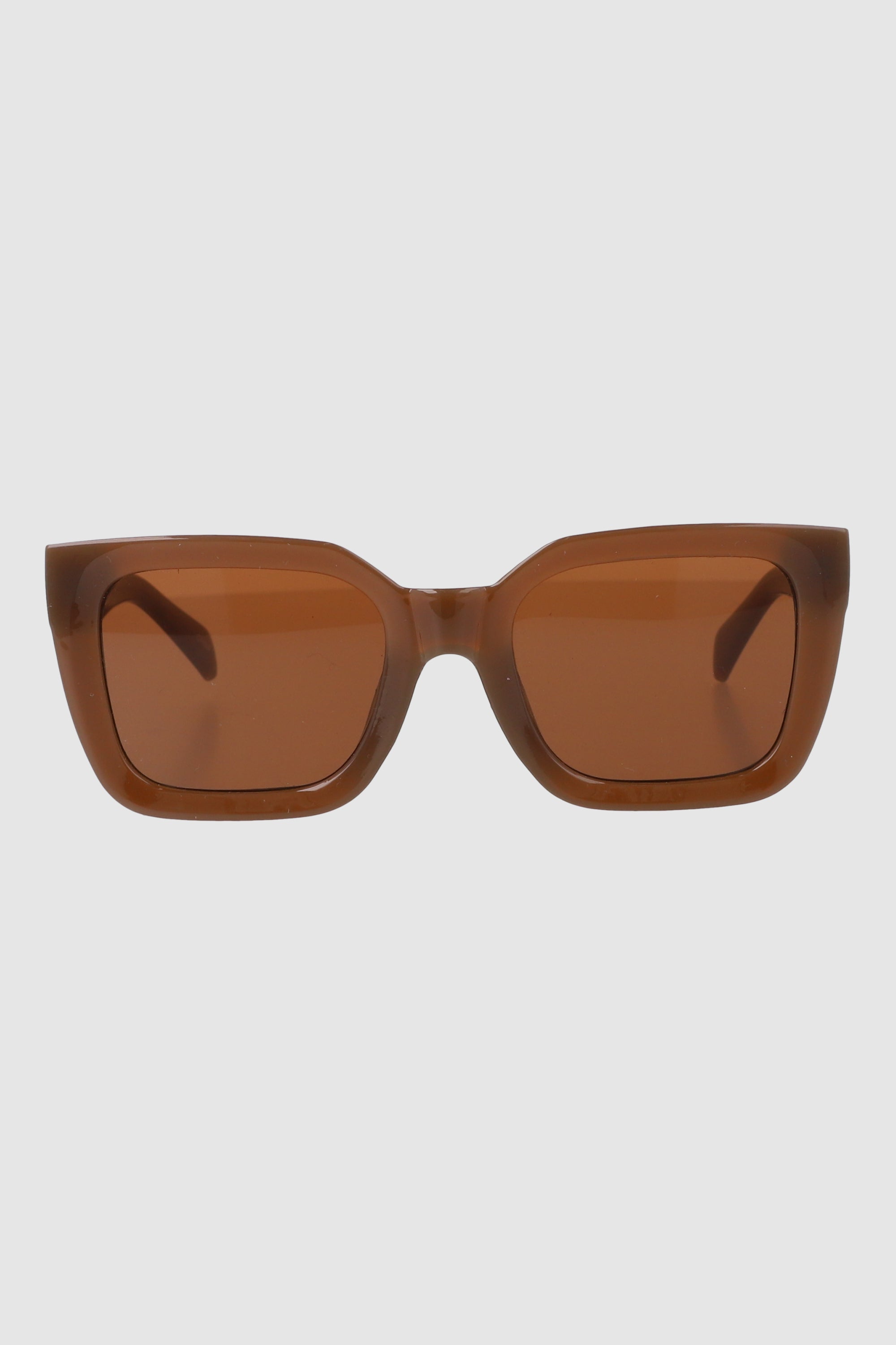 Semi -cateye square lenses COFFEE