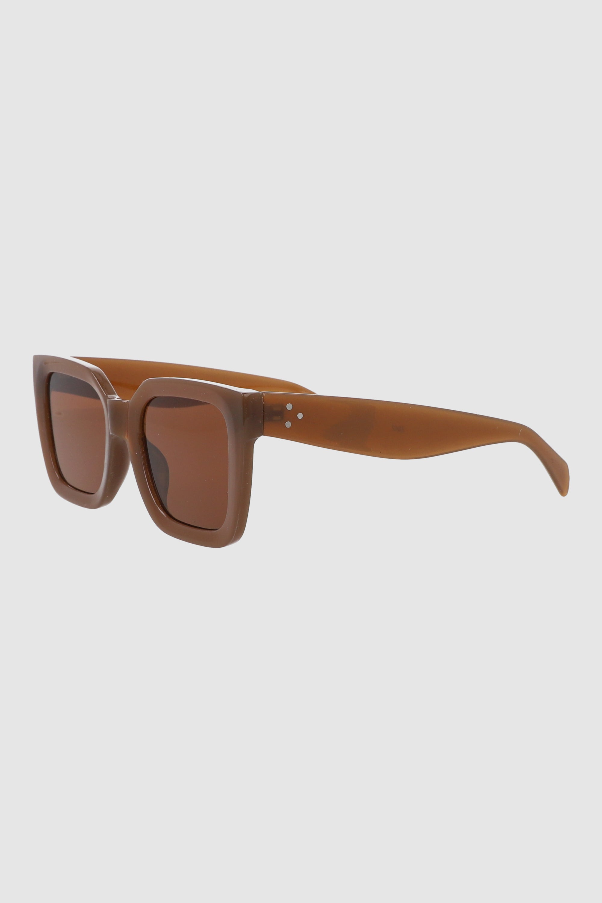 Semi -cateye square lenses COFFEE