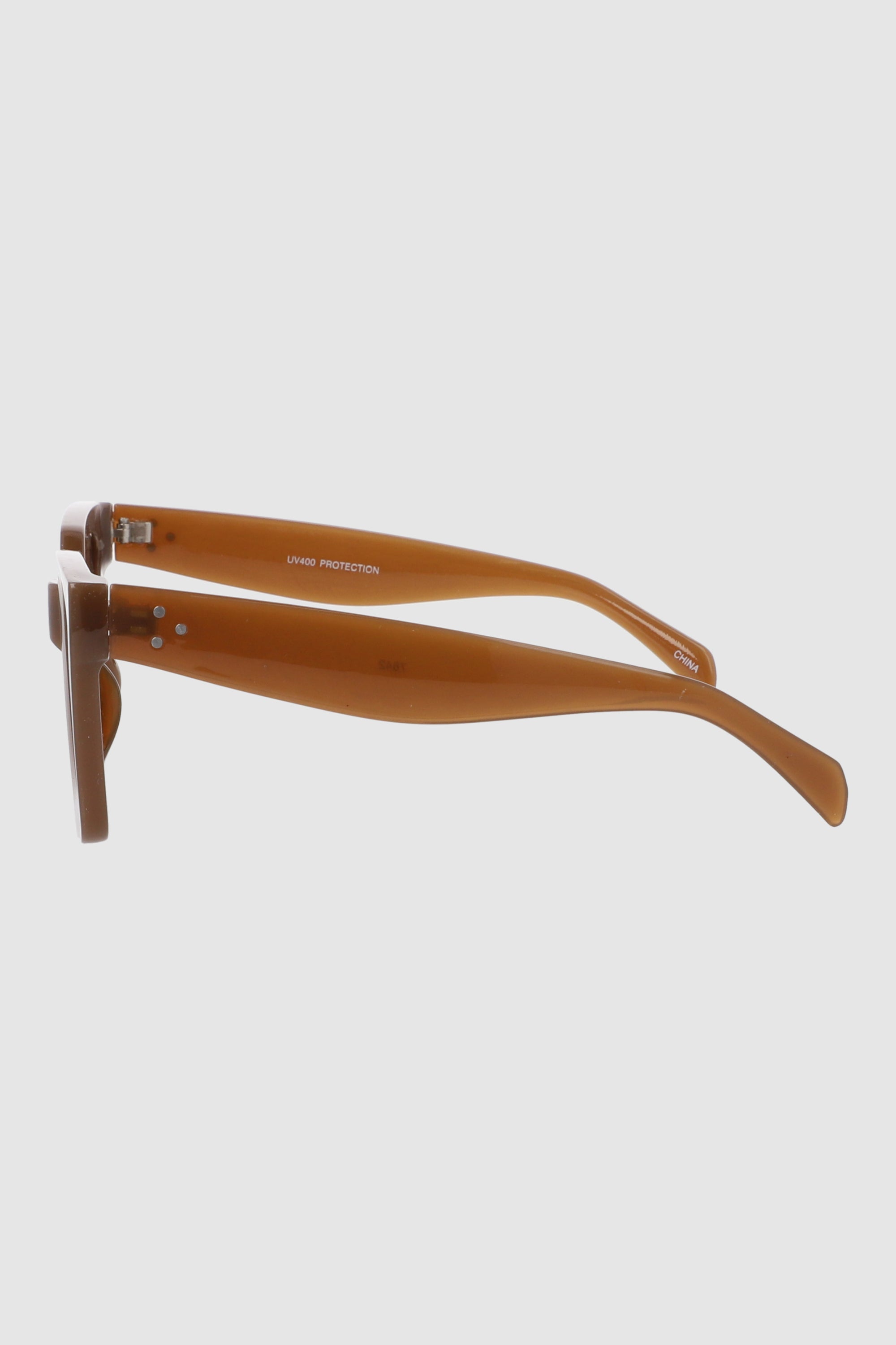 Semi -cateye square lenses COFFEE