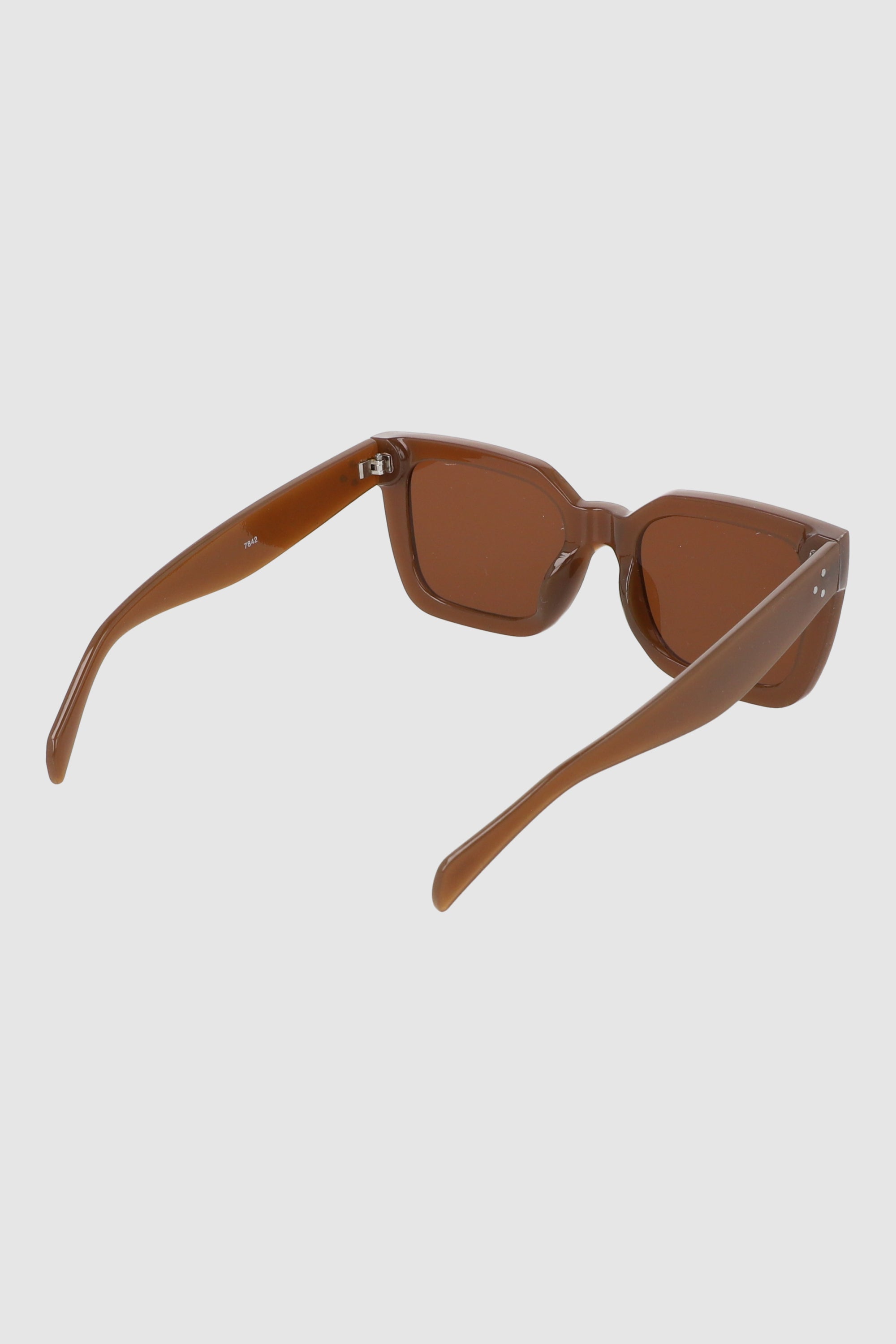 Semi -cateye square lenses COFFEE
