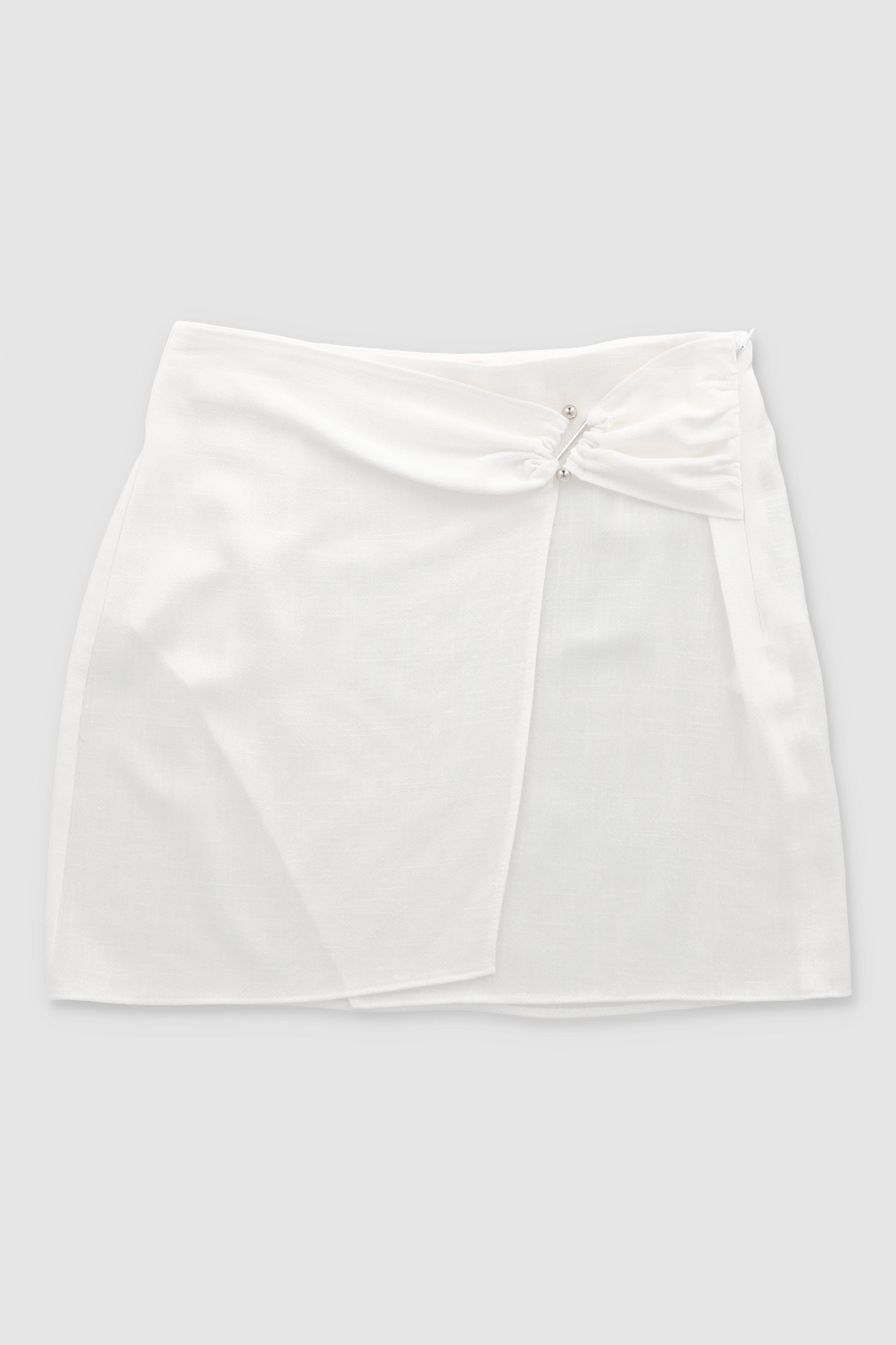 Falda mini det hebilla BLANCO